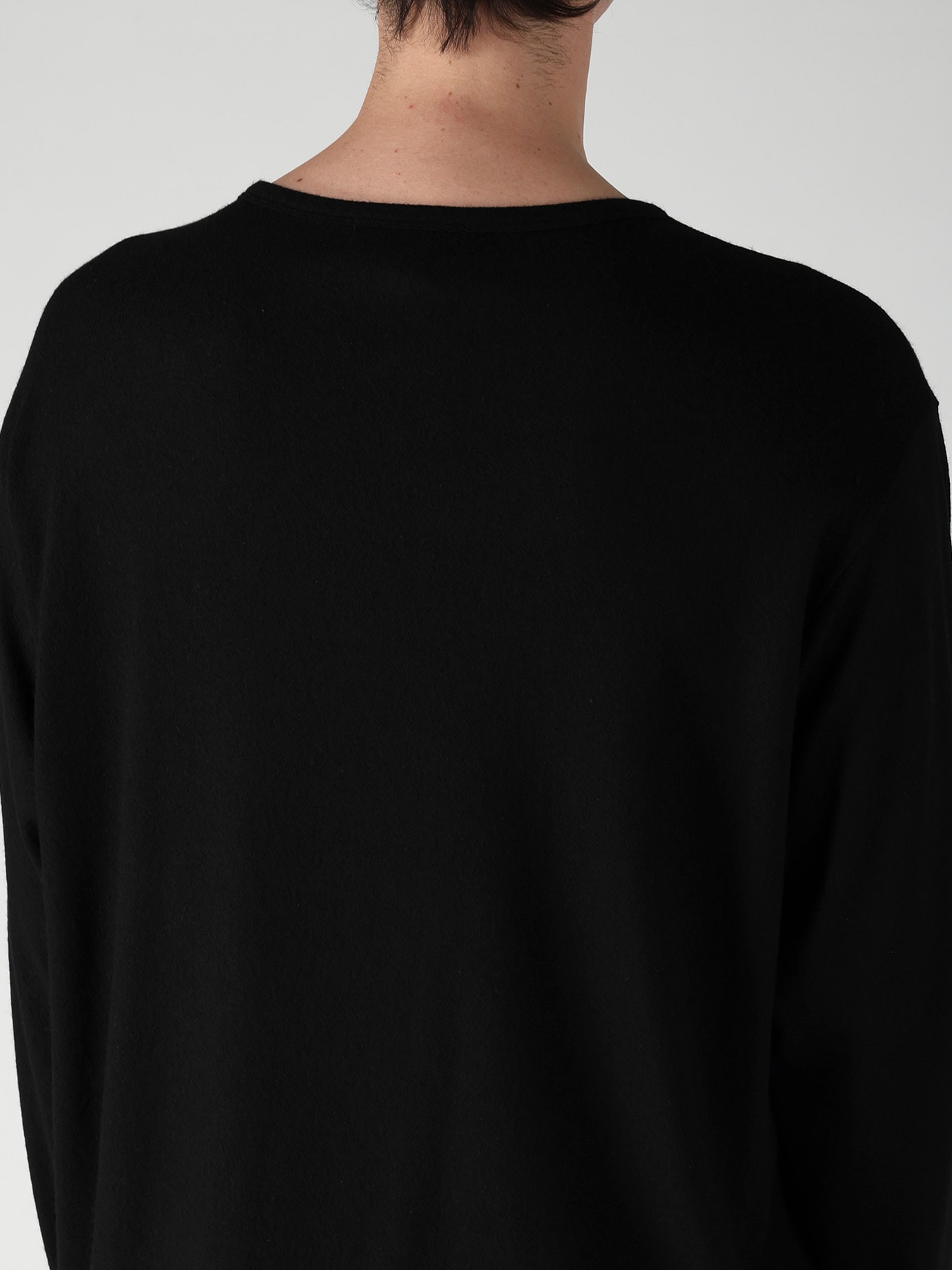 140S WOOL SINGLE JERSEY  ROUND NECK LONG SLV PO