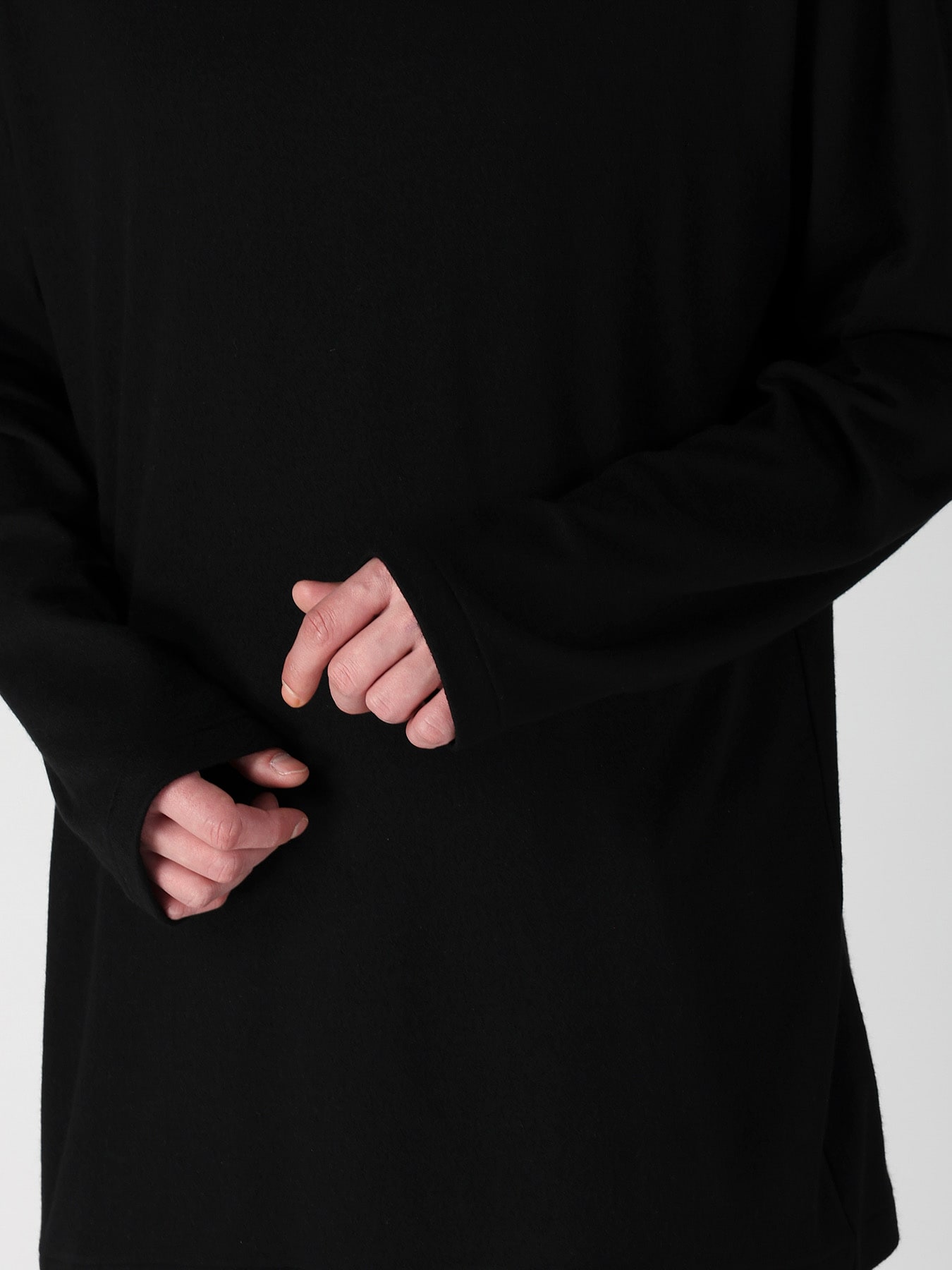 140S WOOL SINGLE JERSEY  ROUND NECK LONG SLV PO