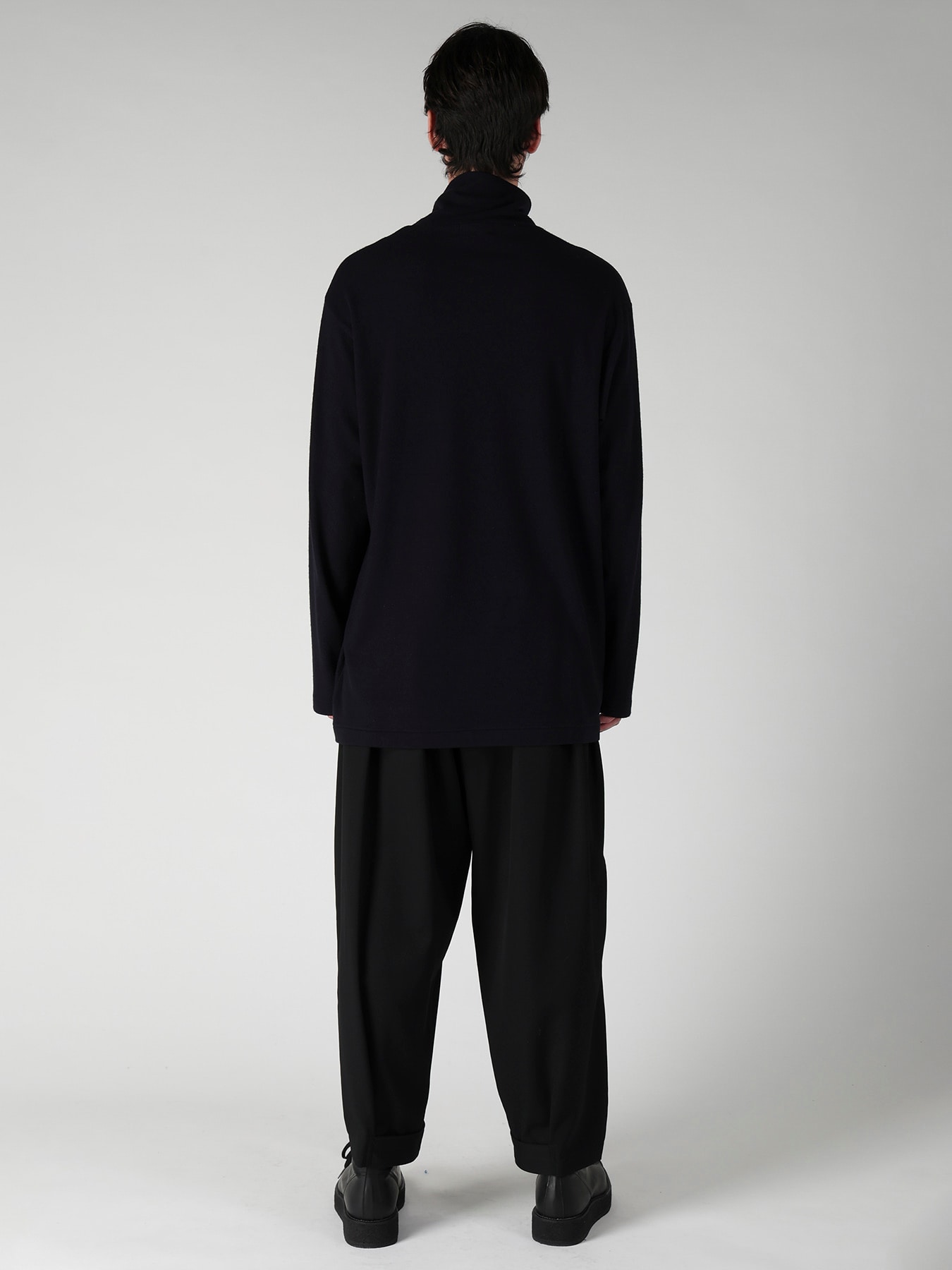 140S WOOL SINGLE JERSEY TURTLE NECK LONG SLV PO