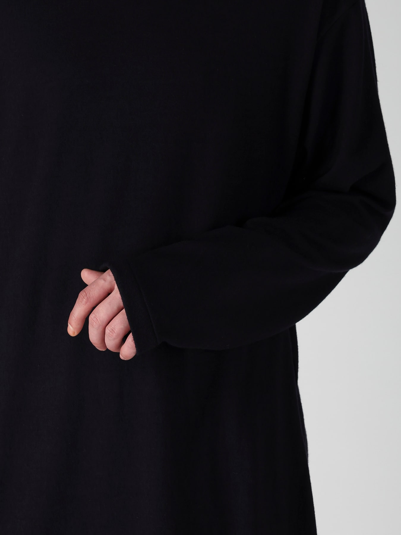 140S WOOL SINGLE JERSEY TURTLE NECK LONG SLV PO