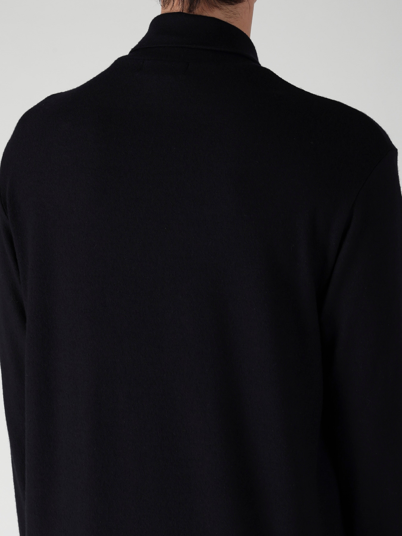 140S WOOL SINGLE JERSEY  LAYERED COLLAR TURTLENECK PO