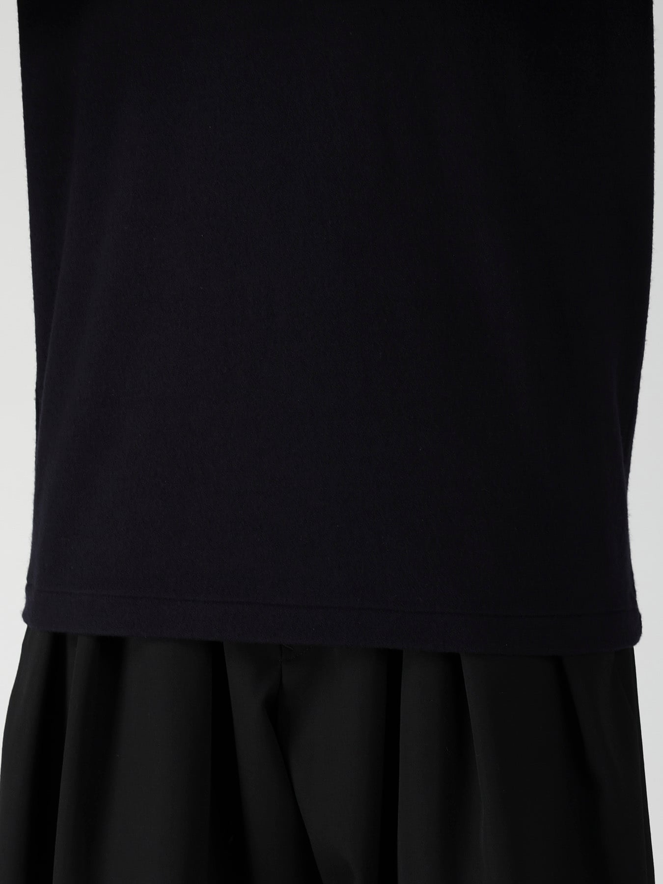 140S WOOL SINGLE JERSEY  LAYERED COLLAR TURTLENECK PO