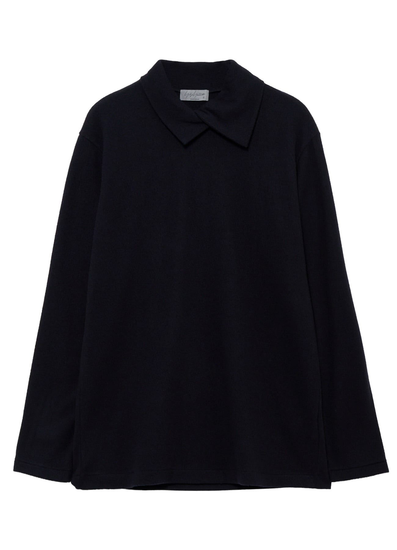 140S WOOL SINGLE JERSEY  LAYERED COLLAR TURTLENECK PO