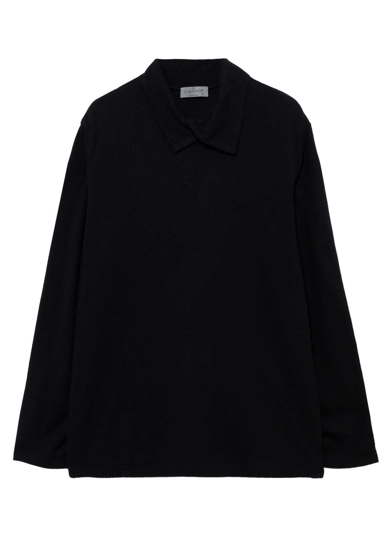 140S WOOL SINGLE JERSEY  LAYERED COLLAR TURTLENECK PO