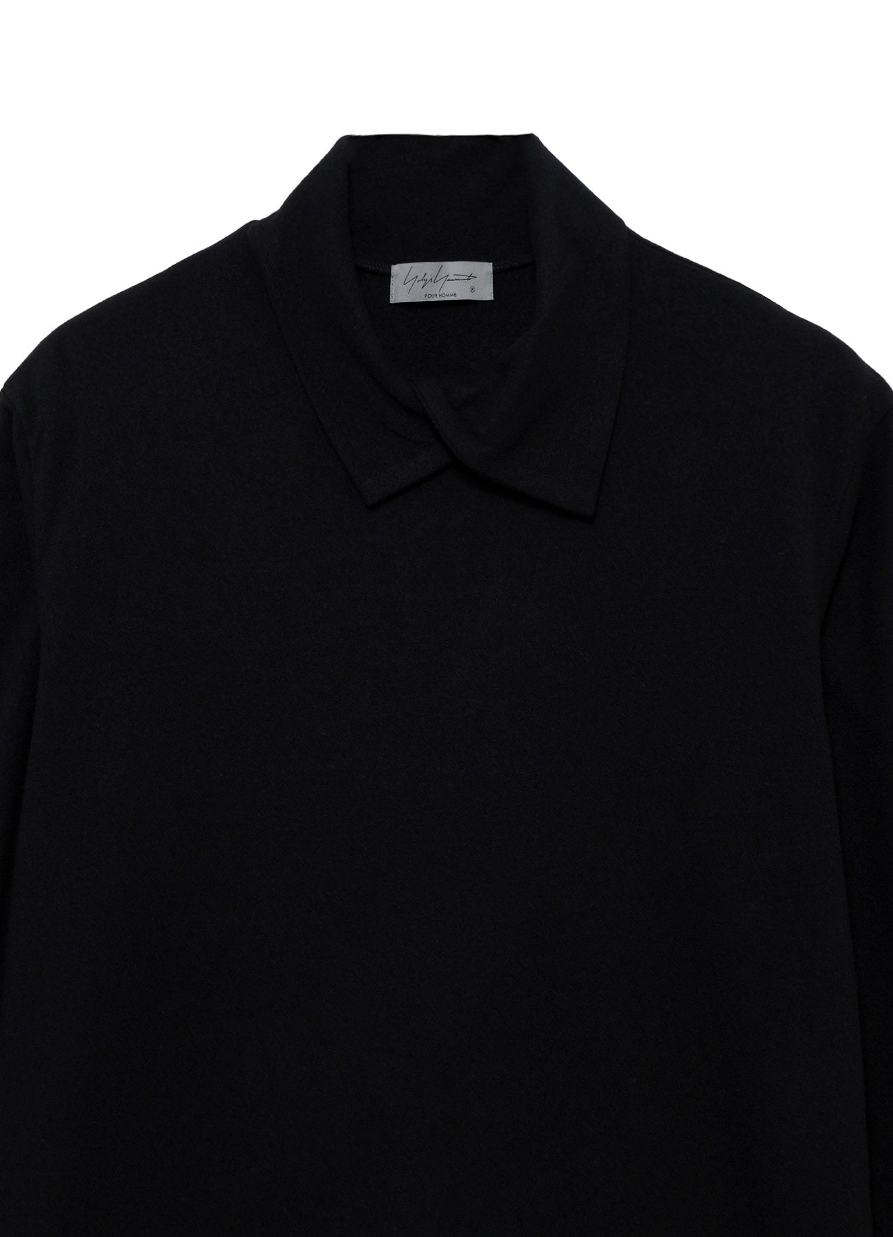 140S WOOL SINGLE JERSEY  LAYERED COLLAR TURTLENECK PO