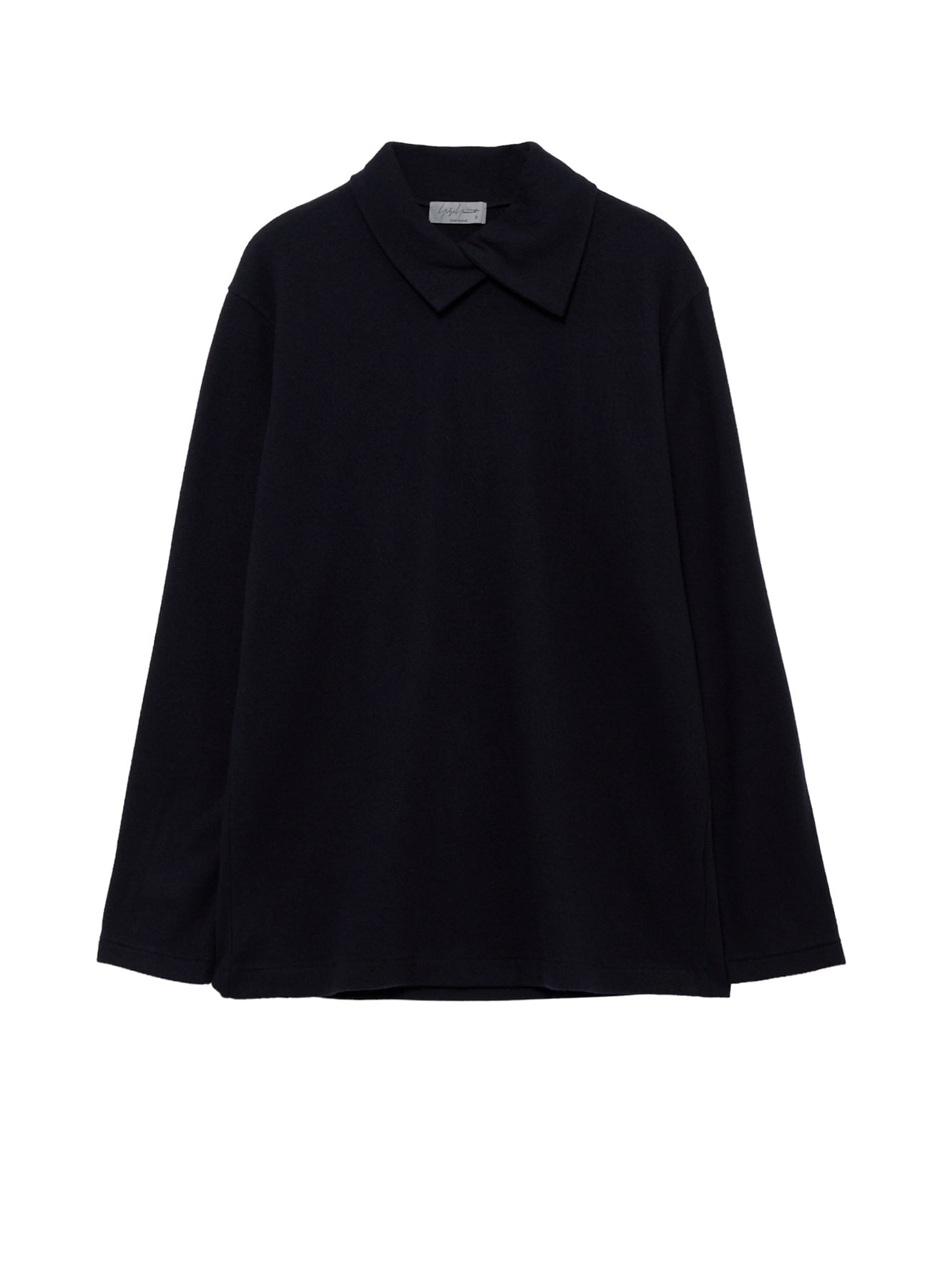 140S WOOL SINGLE JERSEY  LAYERED COLLAR TURTLENECK PO