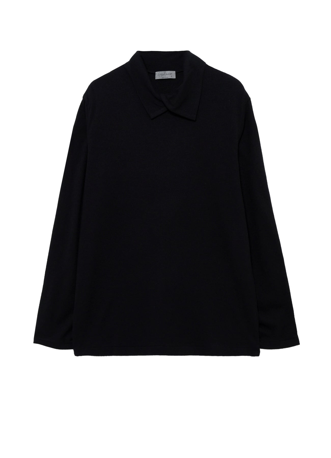 140S WOOL SINGLE JERSEY  LAYERED COLLAR TURTLENECK PO