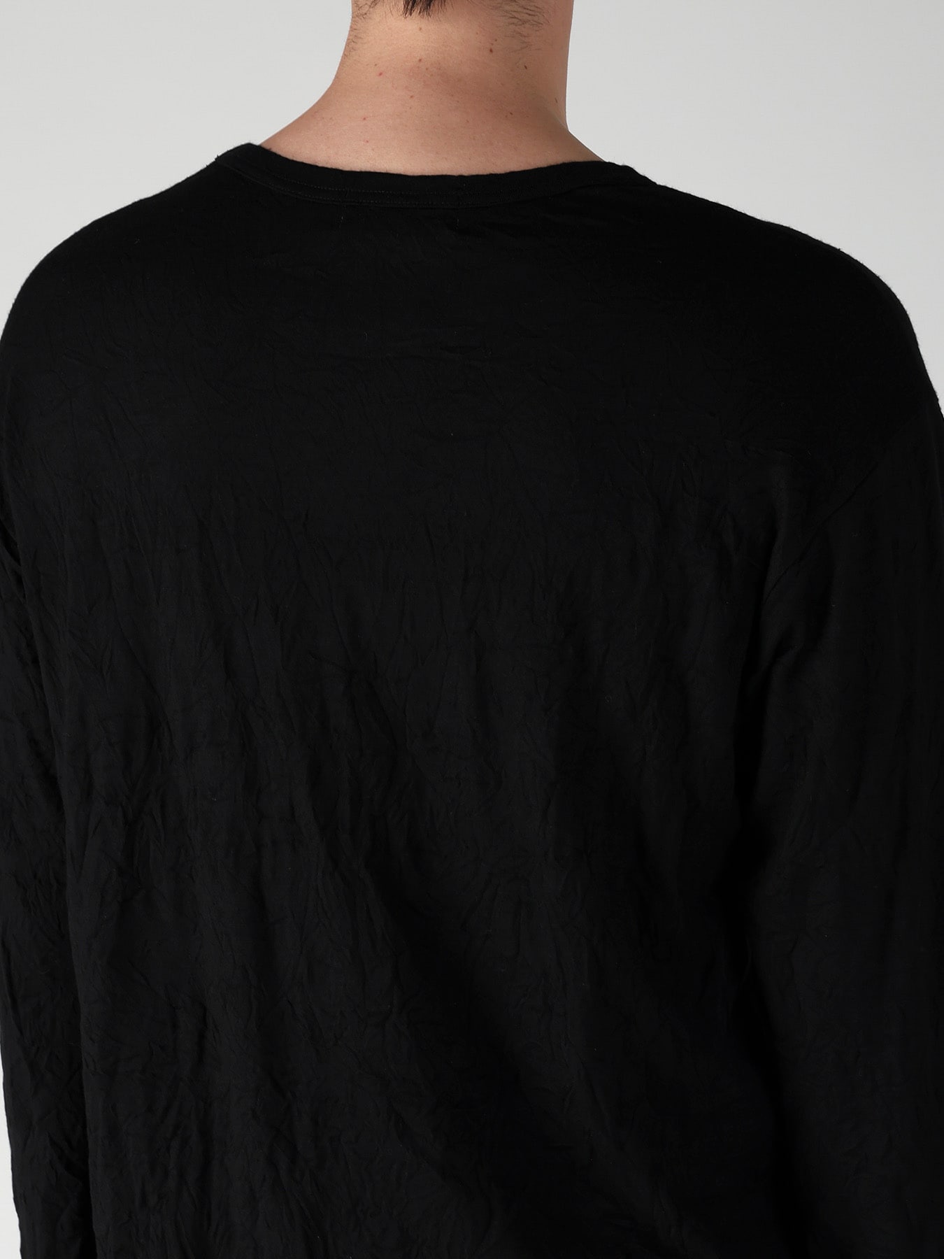100S WOOL SINGLE JERSEY ROUND NECK LONG SLV T