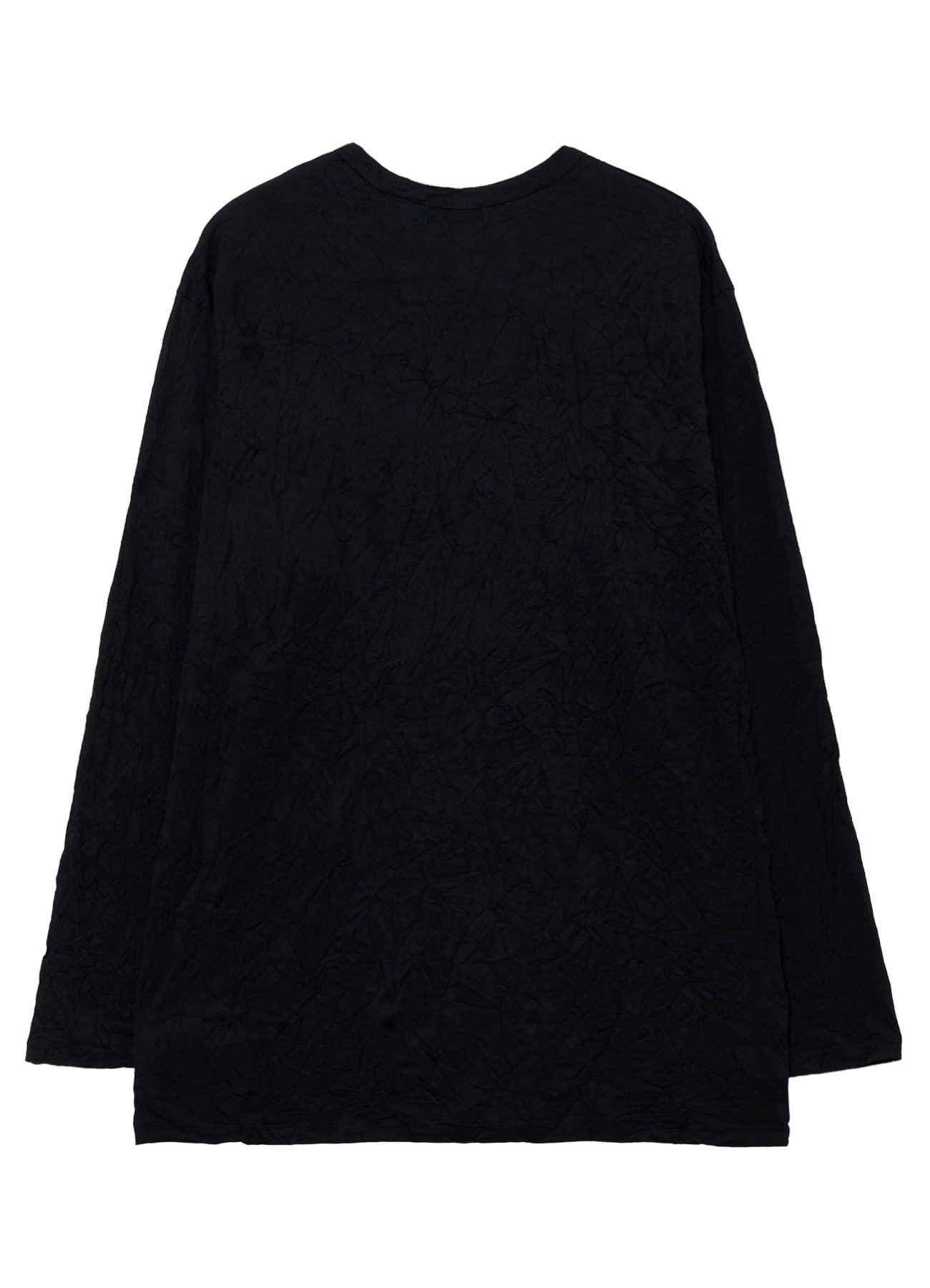 100S WOOL SINGLE JERSEY ROUND NECK LONG SLV T(FREE SIZE Black