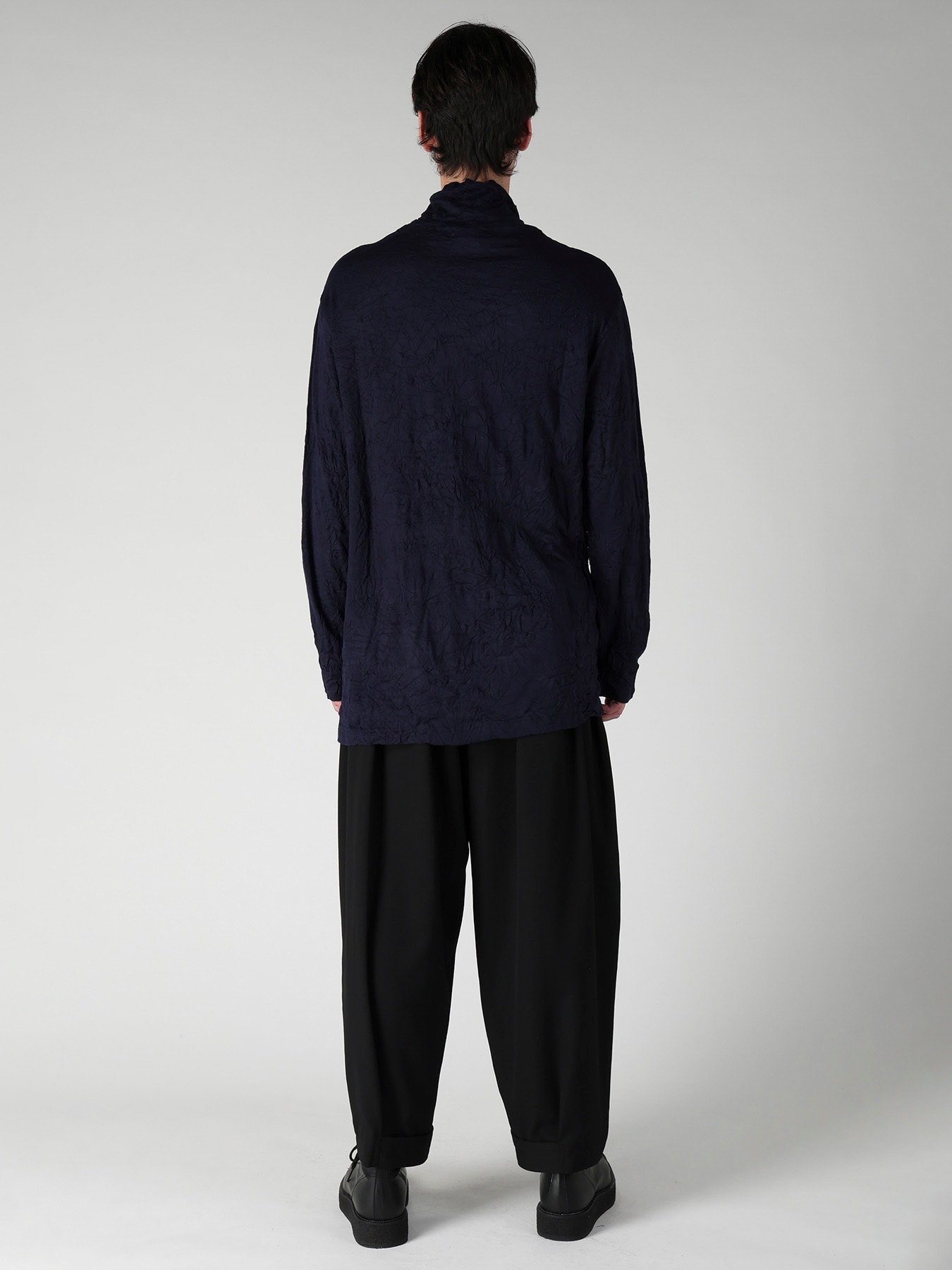 100S WOOL SINGLE JERSEY TURTLE NECK LONG SLV PO