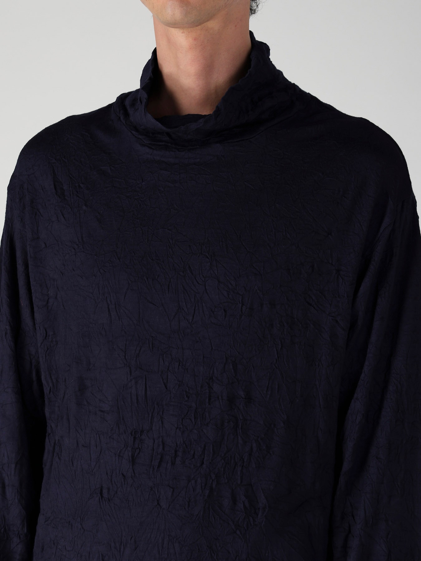 100S WOOL SINGLE JERSEY TURTLE NECK LONG SLV PO