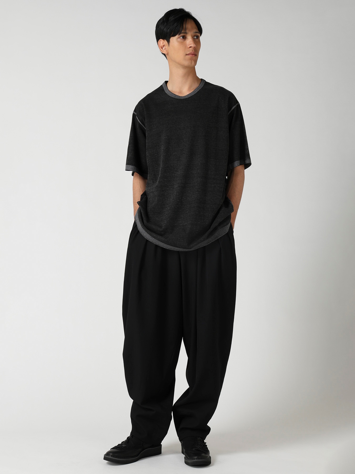 DENSE SINGLE JERSEY ROUND NECK SHORT SLV T