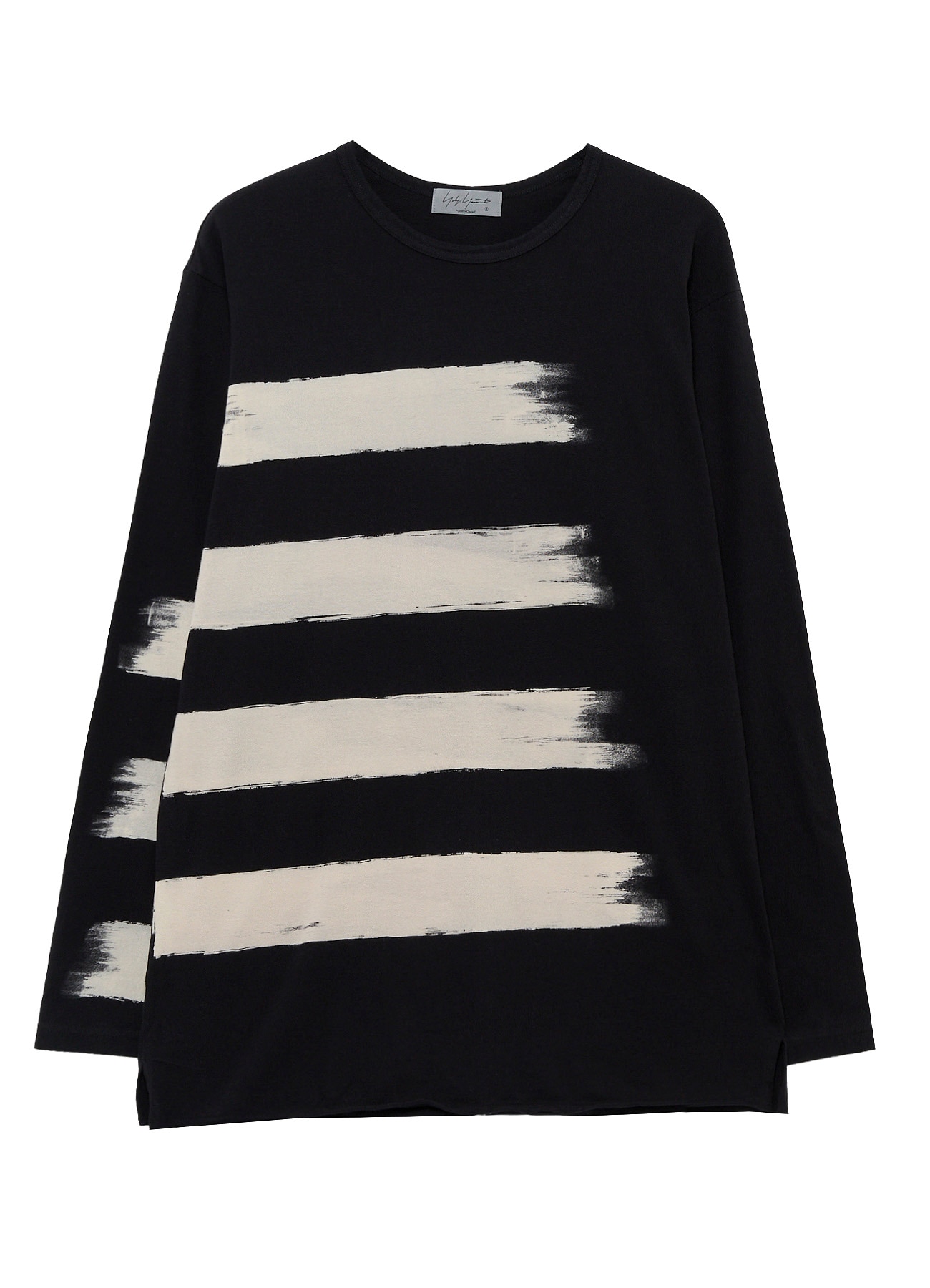 COTTON SINGLE JERSEY ROUND NECK LONG SLV T(FREE SIZE Black): Yohji