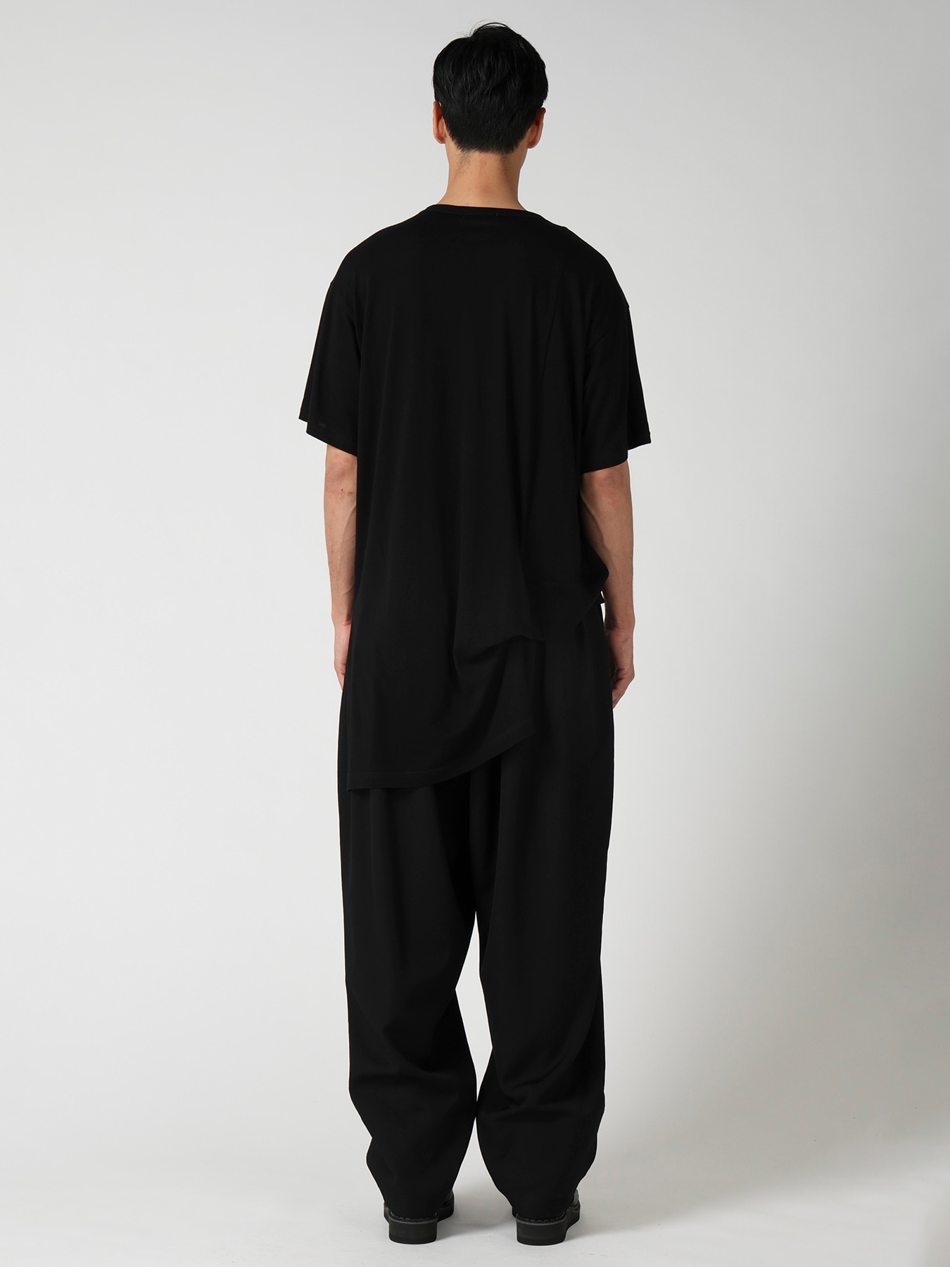 COTTON CASHMERE SINGLE JERSEY ASSYMETRY HEM SS TEE