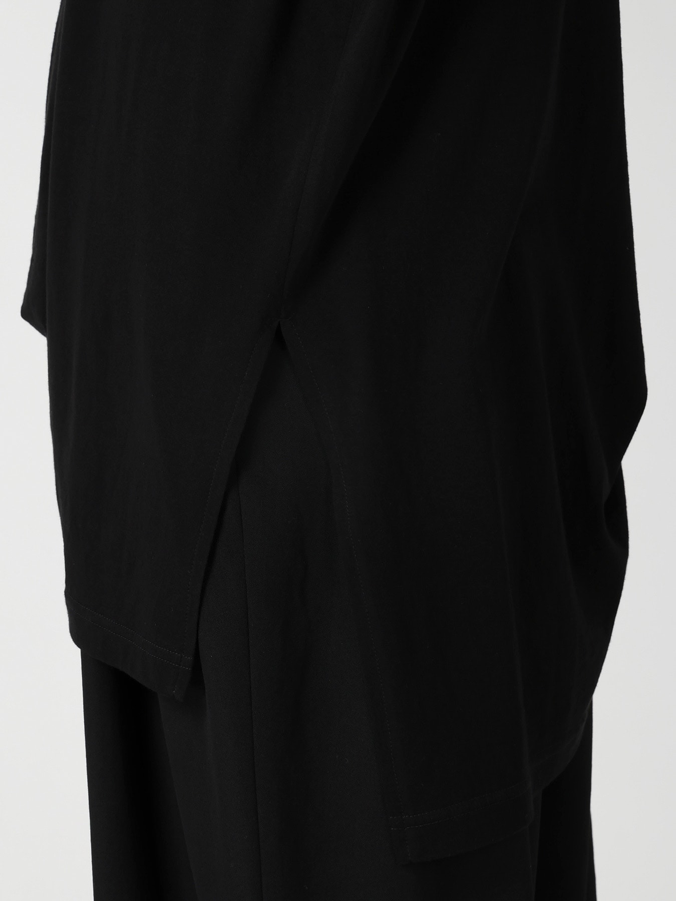 COTTON CASHMERE SINGLE JERSEY ASSYMETRY HEM SS TEE