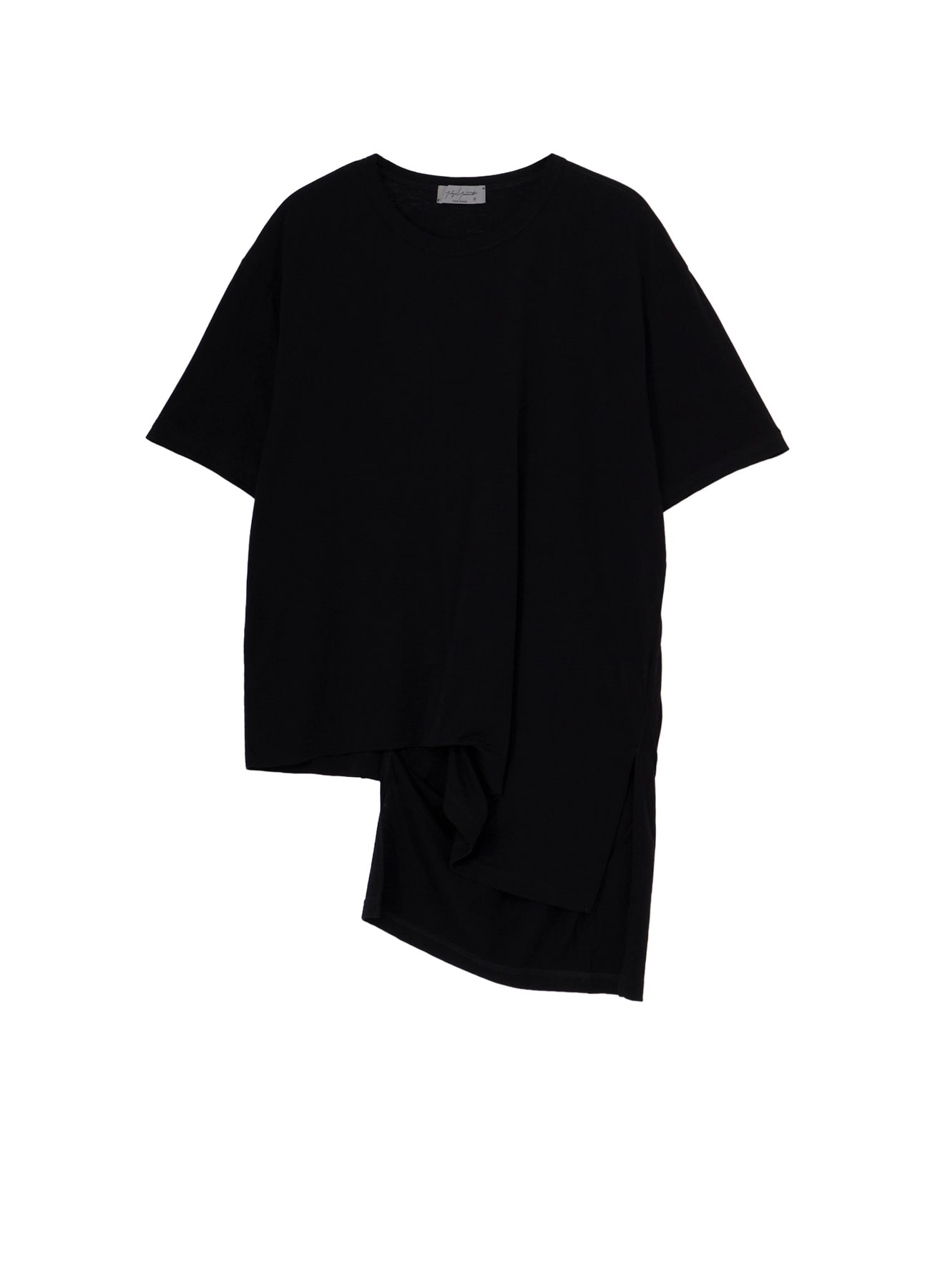 COTTON CASHMERE SINGLE JERSEY ASSYMETRY HEM SS TEE