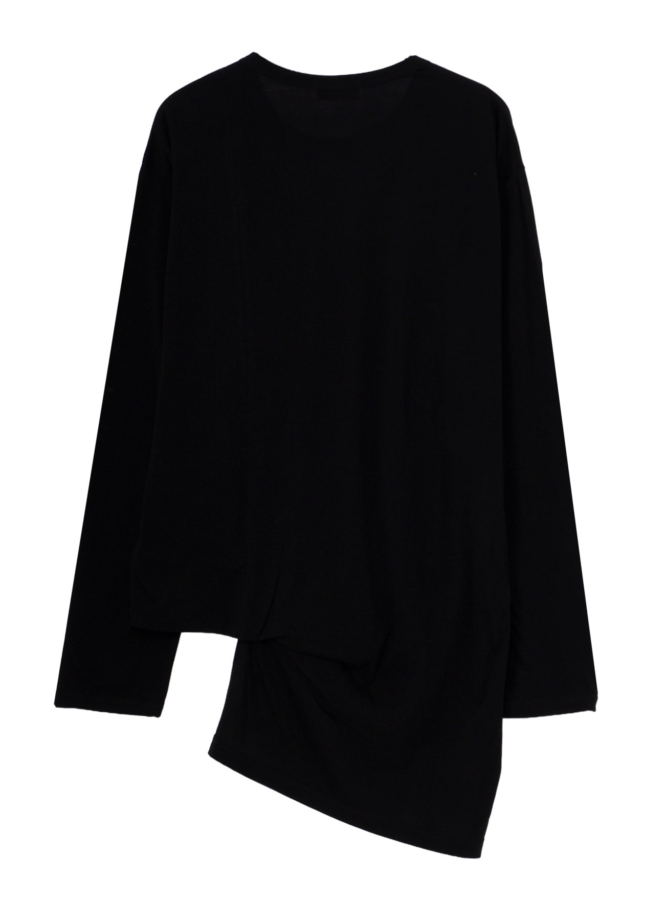 COTTON CASHMERE SINGLE JERSEY ASSYMETRY HEM LS TEE