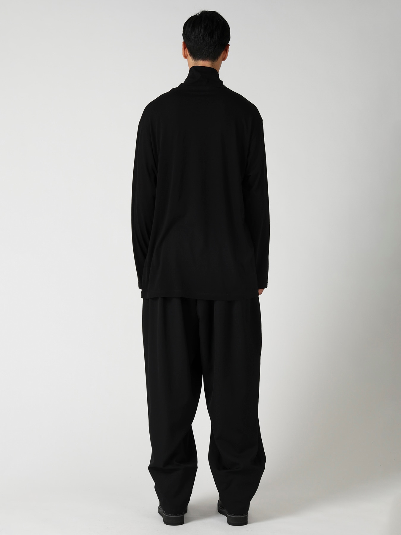COTTON CASHMERE SINGLE JERSEY  TURTLE NECK LS TEE