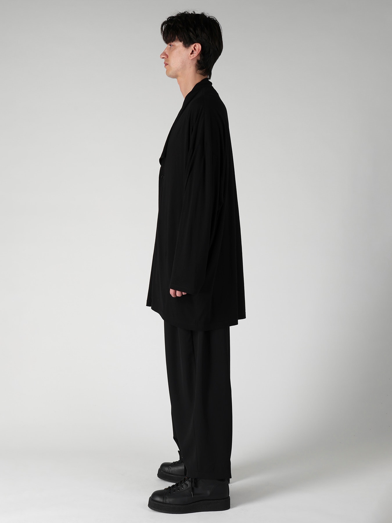 COTTON CASHMERE SINGLE JERSEY ONE BUTTON CARDIGAN