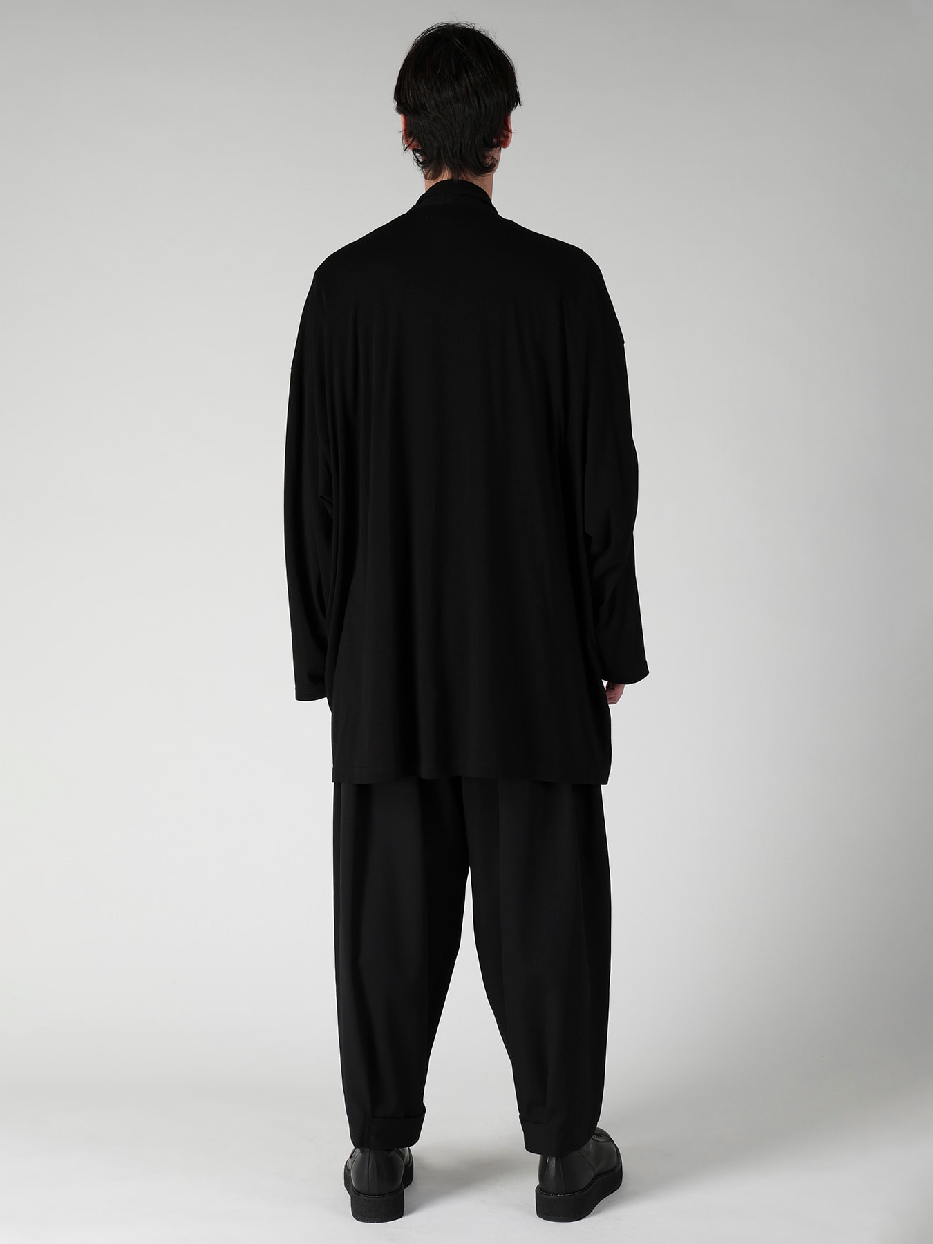 COTTON CASHMERE SINGLE JERSEY ONE BUTTON CARDIGAN