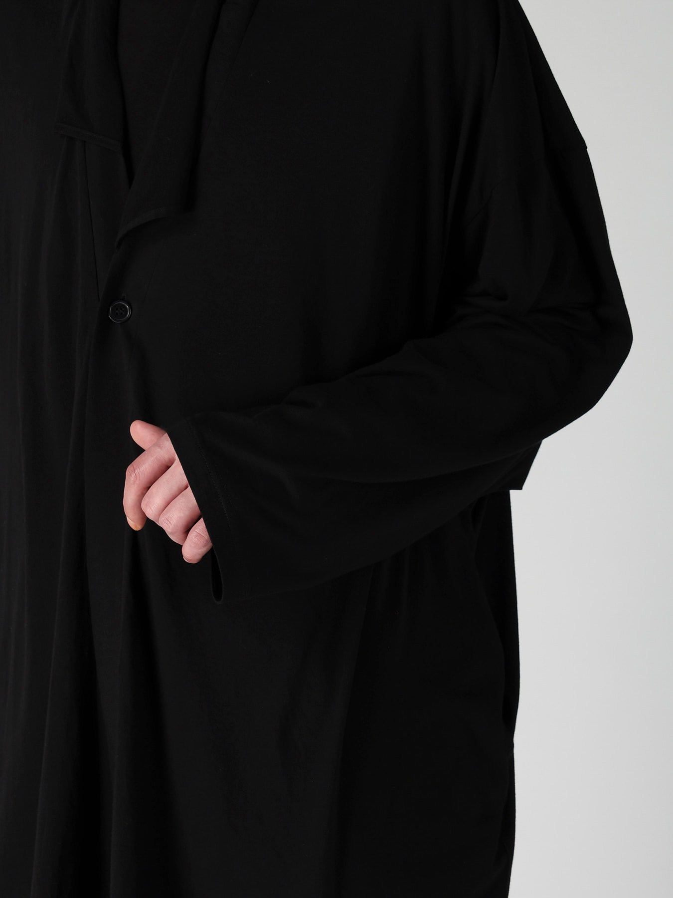 COTTON CASHMERE SINGLE JERSEY ONE BUTTON CARDIGAN