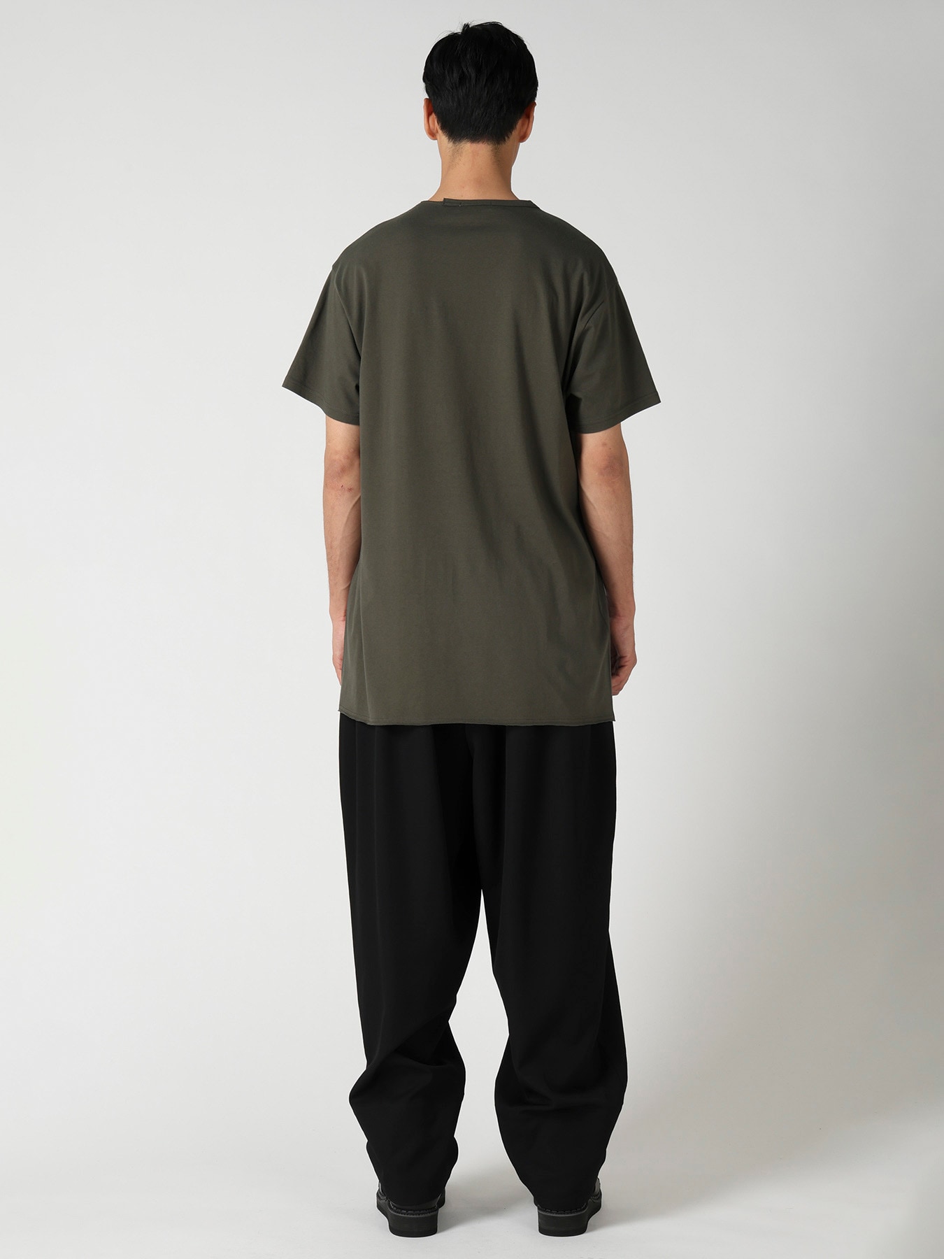 COTTON JERSEY SLIT ROUND NECK SHORT SLV TEE