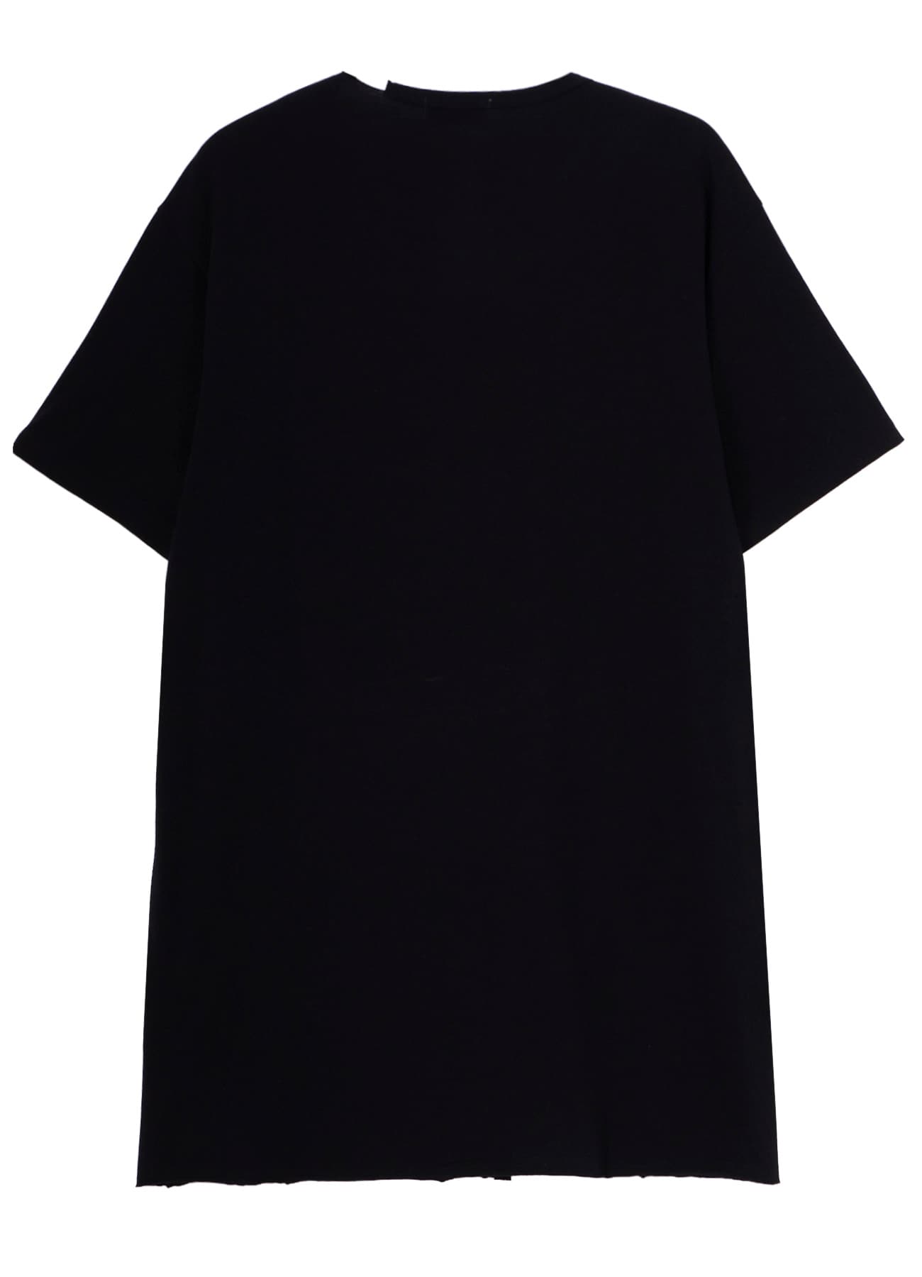 COTTON JERSEY SLIT ROUND NECK SHORT SLV TEE