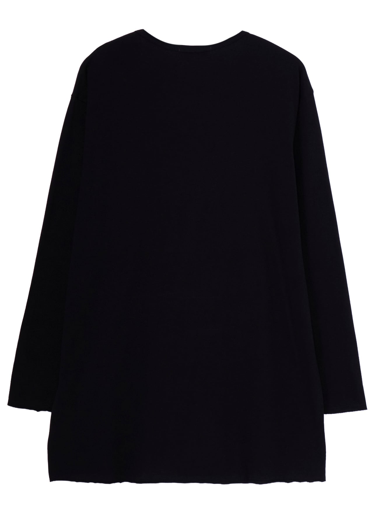 COTTON JERSEY SLIT ROUND NECK LONG SLV TEE