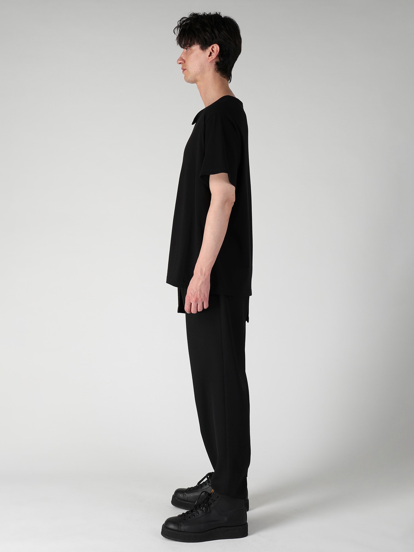 SUPIMA COTTON SINGLE JERSEY UNBALANCED HEM SHORT SLV PO
