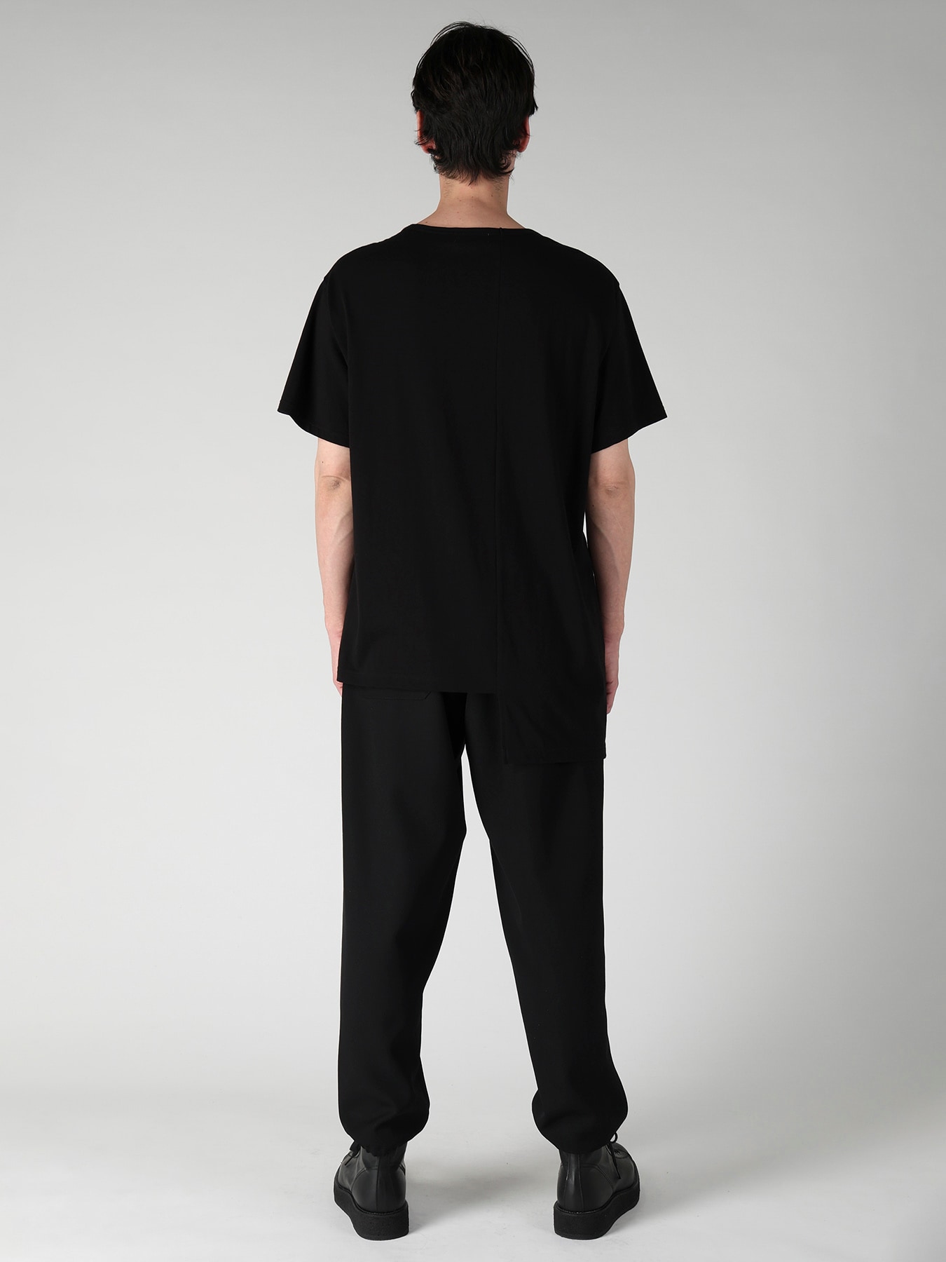 SUPIMA COTTON SINGLE JERSEY UNBALANCED HEM SHORT SLV PO