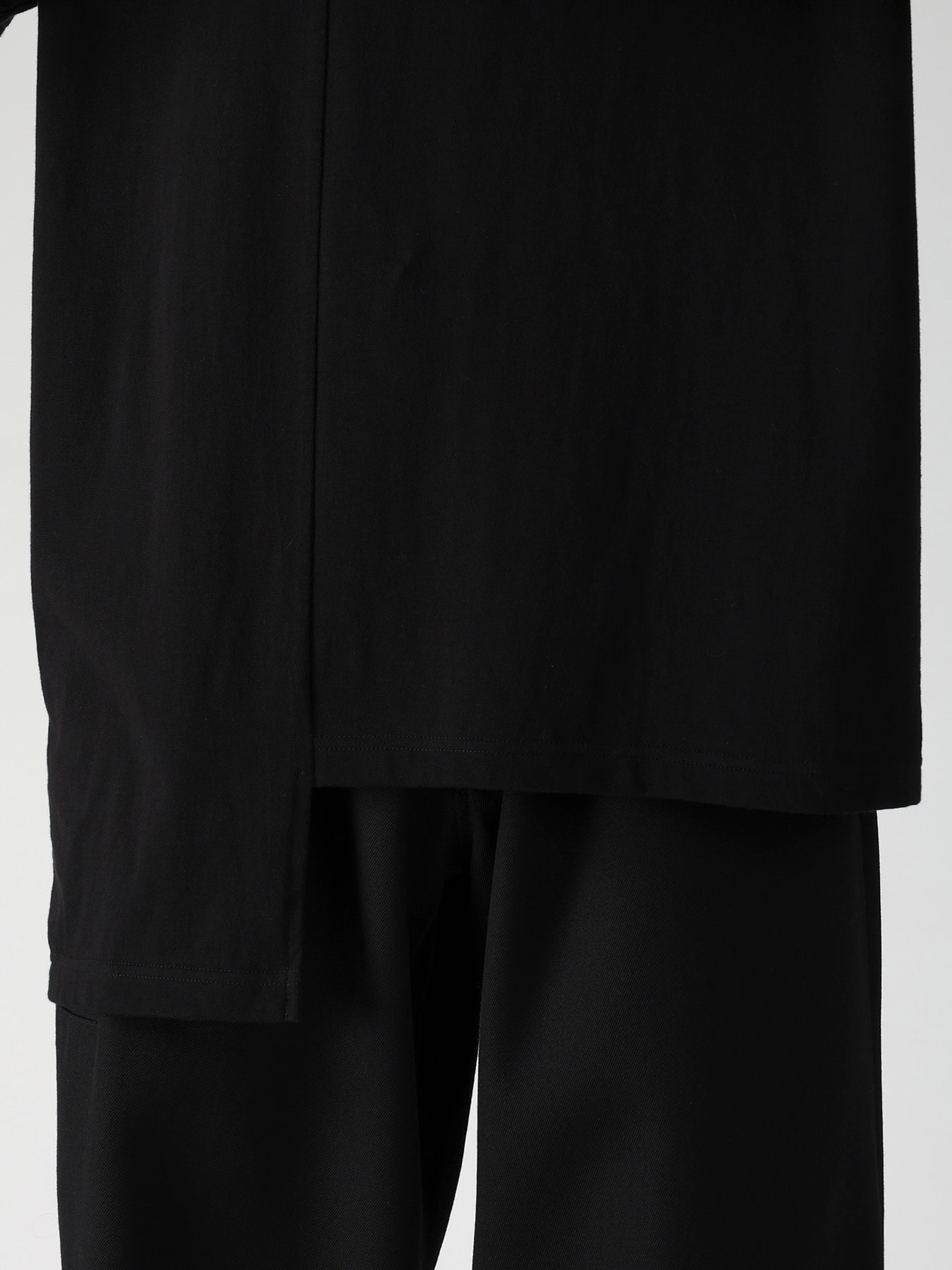 SUPIMA COTTON SINGLE JERSEY UNBALANCED HEM SHORT SLV PO