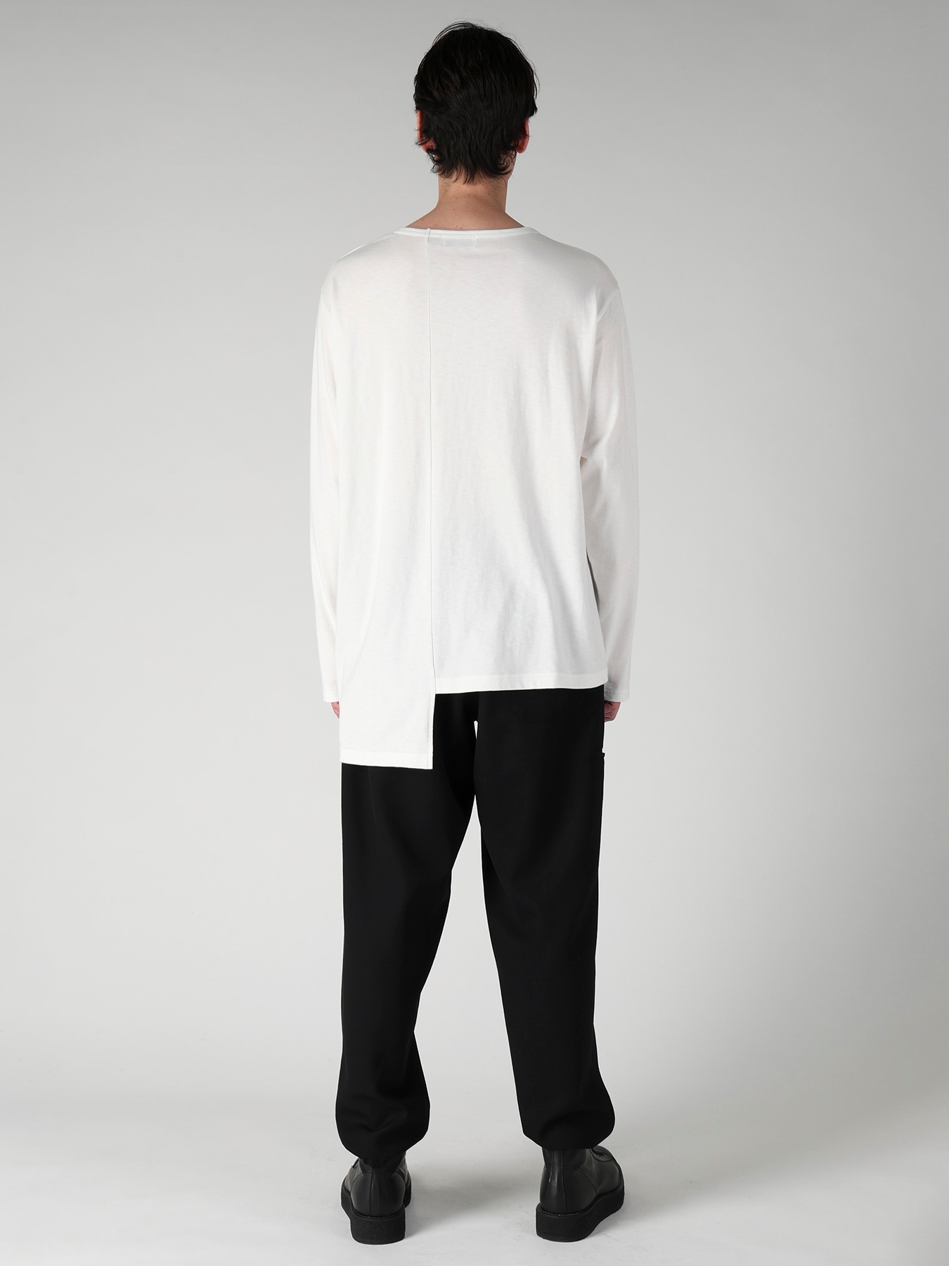 SUPIMA COTTON SINGLE JERSEY UNBALANCED HEM LONG SLV PO