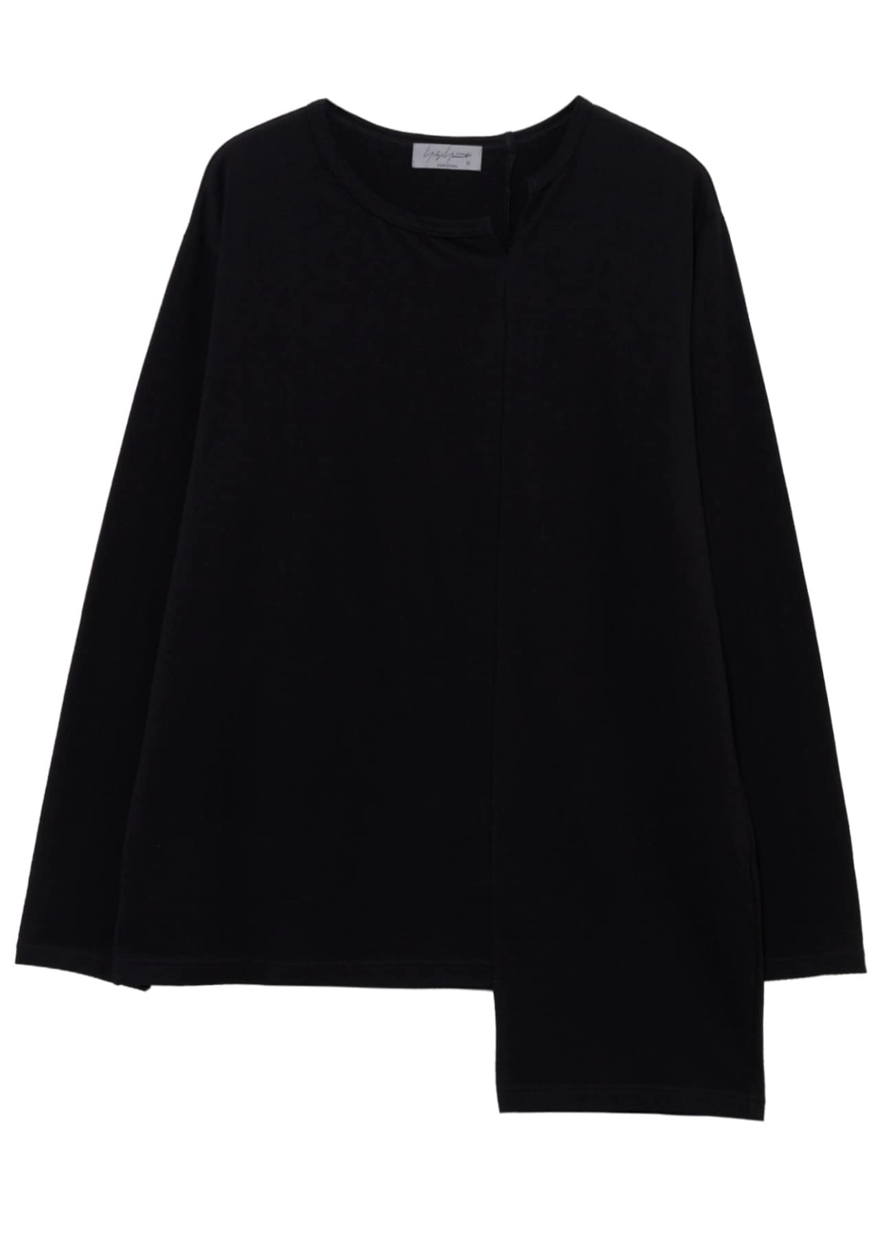 SUPIMA COTTON SINGLE JERSEY UNBALANCED HEM LONG SLV PO