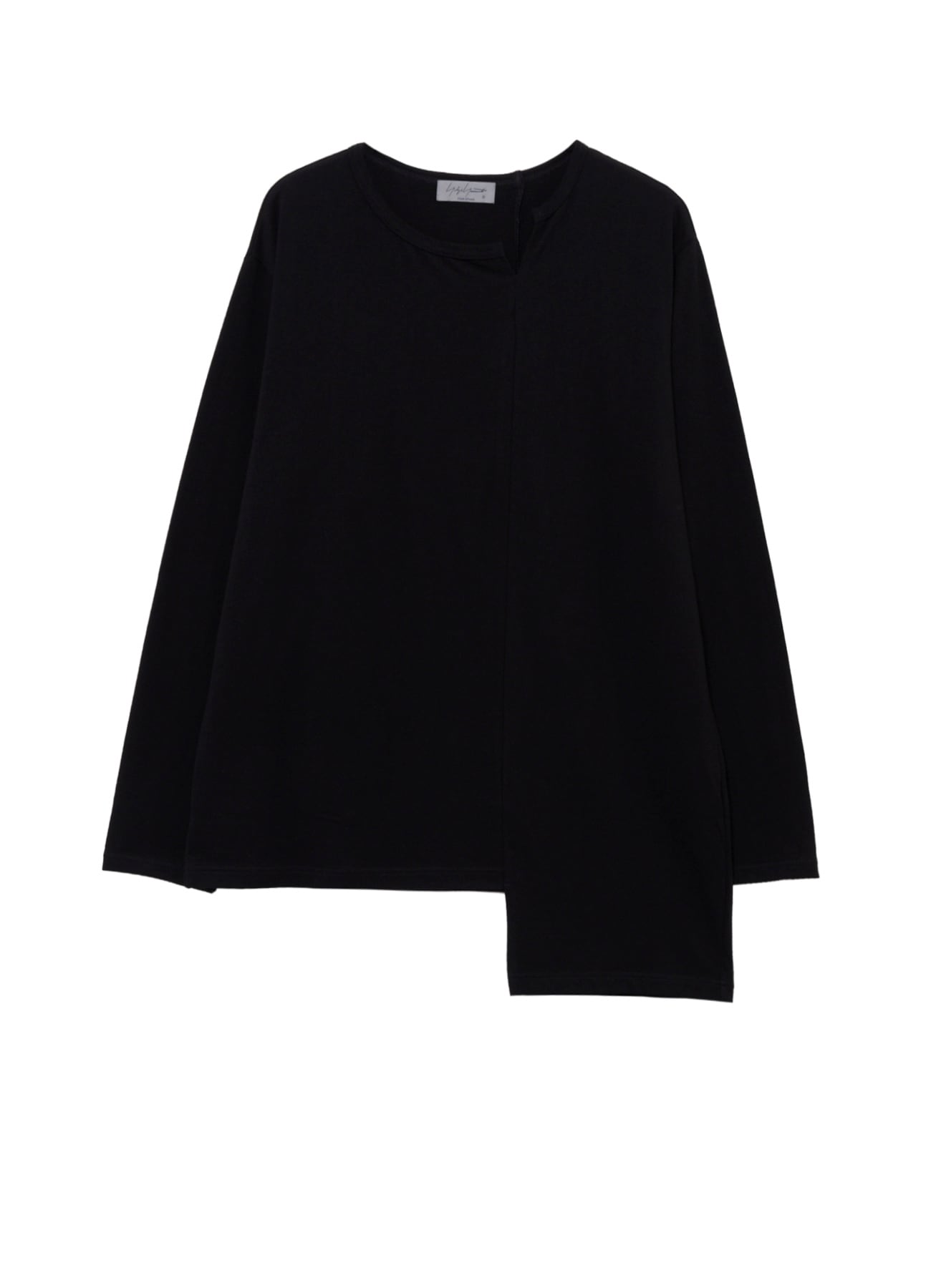 SUPIMA COTTON SINGLE JERSEY UNBALANCED HEM LONG SLV PO