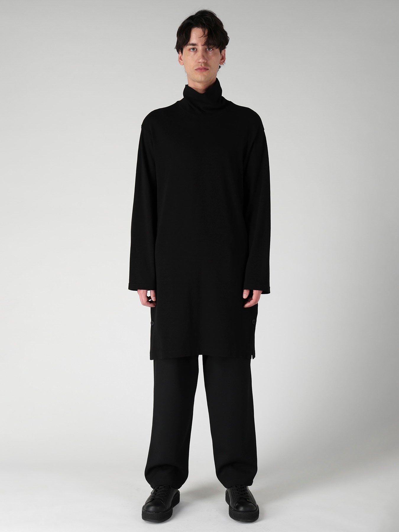 14.5 SINGLE JERSEY  SIDE SLIT HIGH NECK PO
