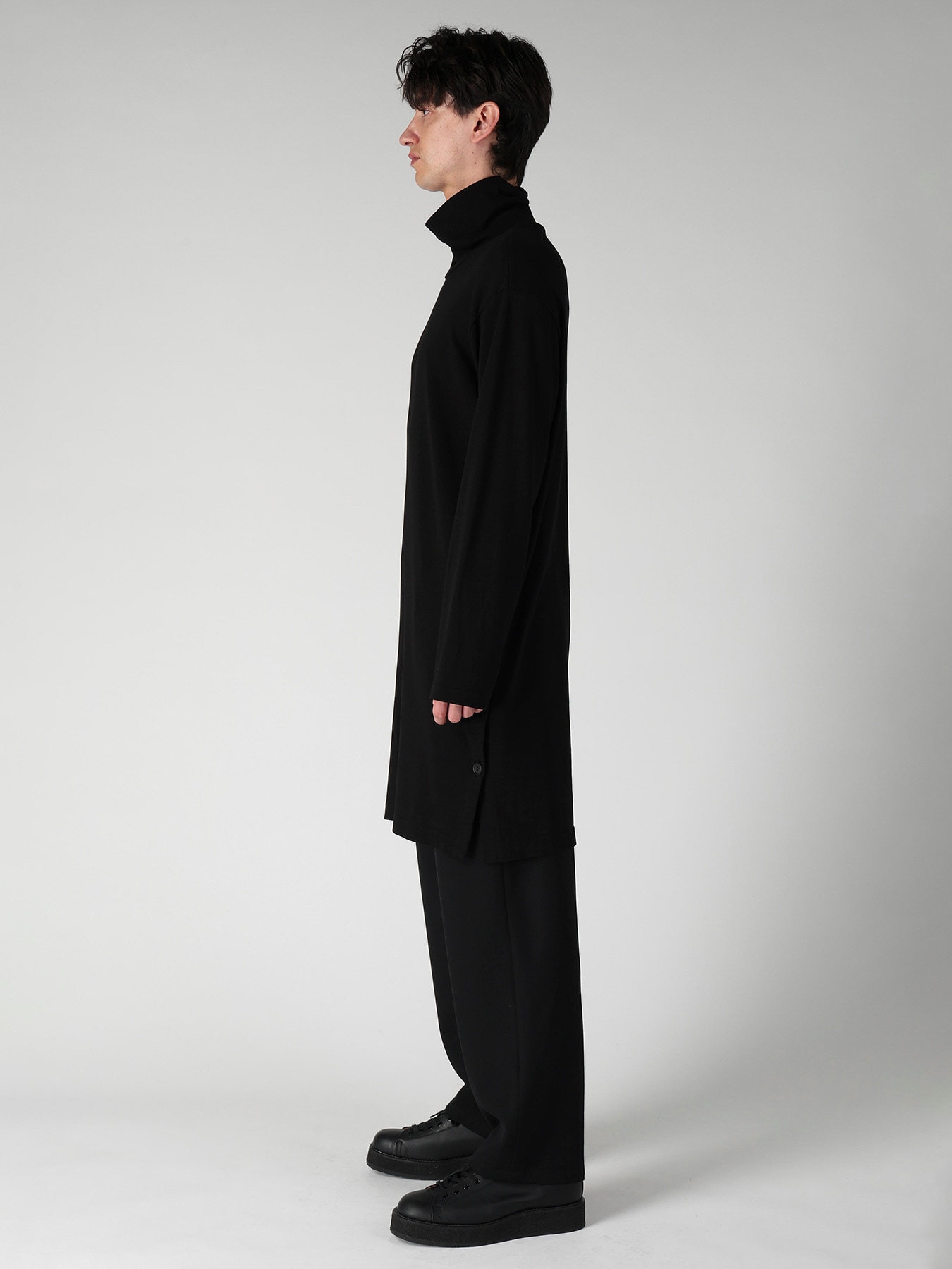 14.5 SINGLE JERSEY  SIDE SLIT HIGH NECK PO
