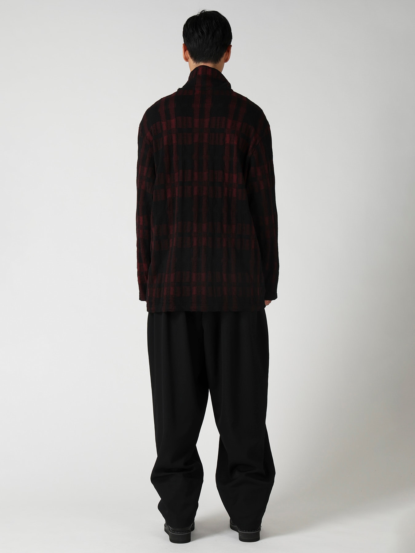 CW PLAID JQ TAB COLLAR HIGH NECK PO