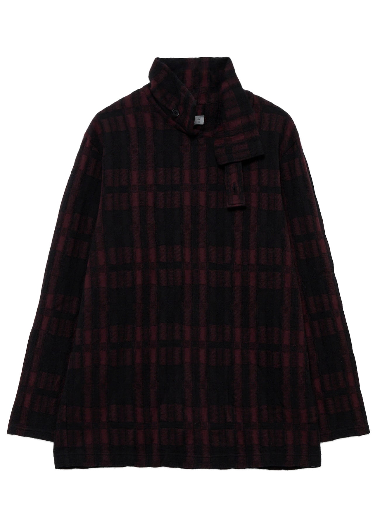 CW PLAID JQ TAB COLLAR HIGH NECK PO