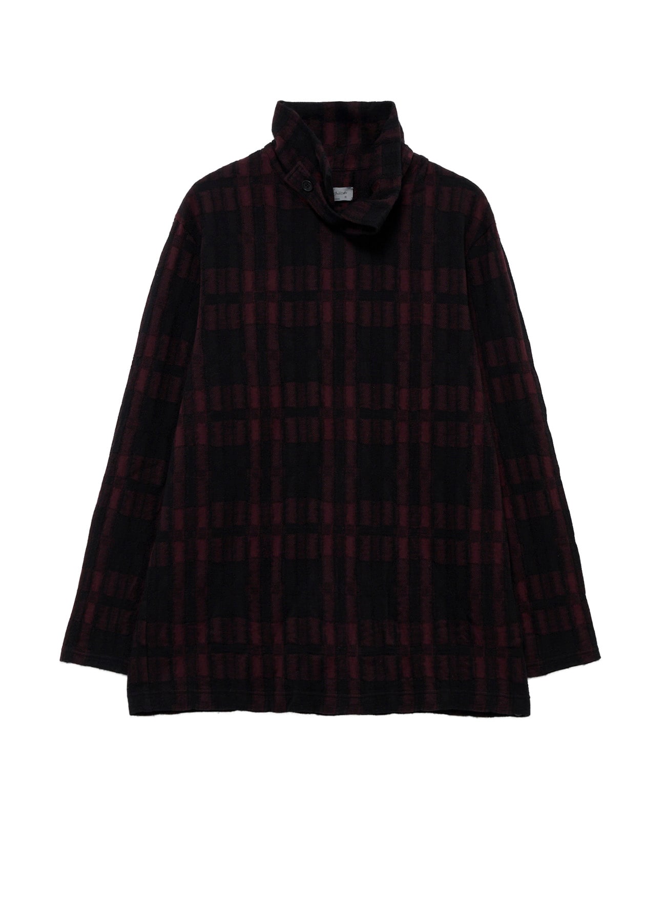 CW PLAID JQ TAB COLLAR HIGH NECK PO