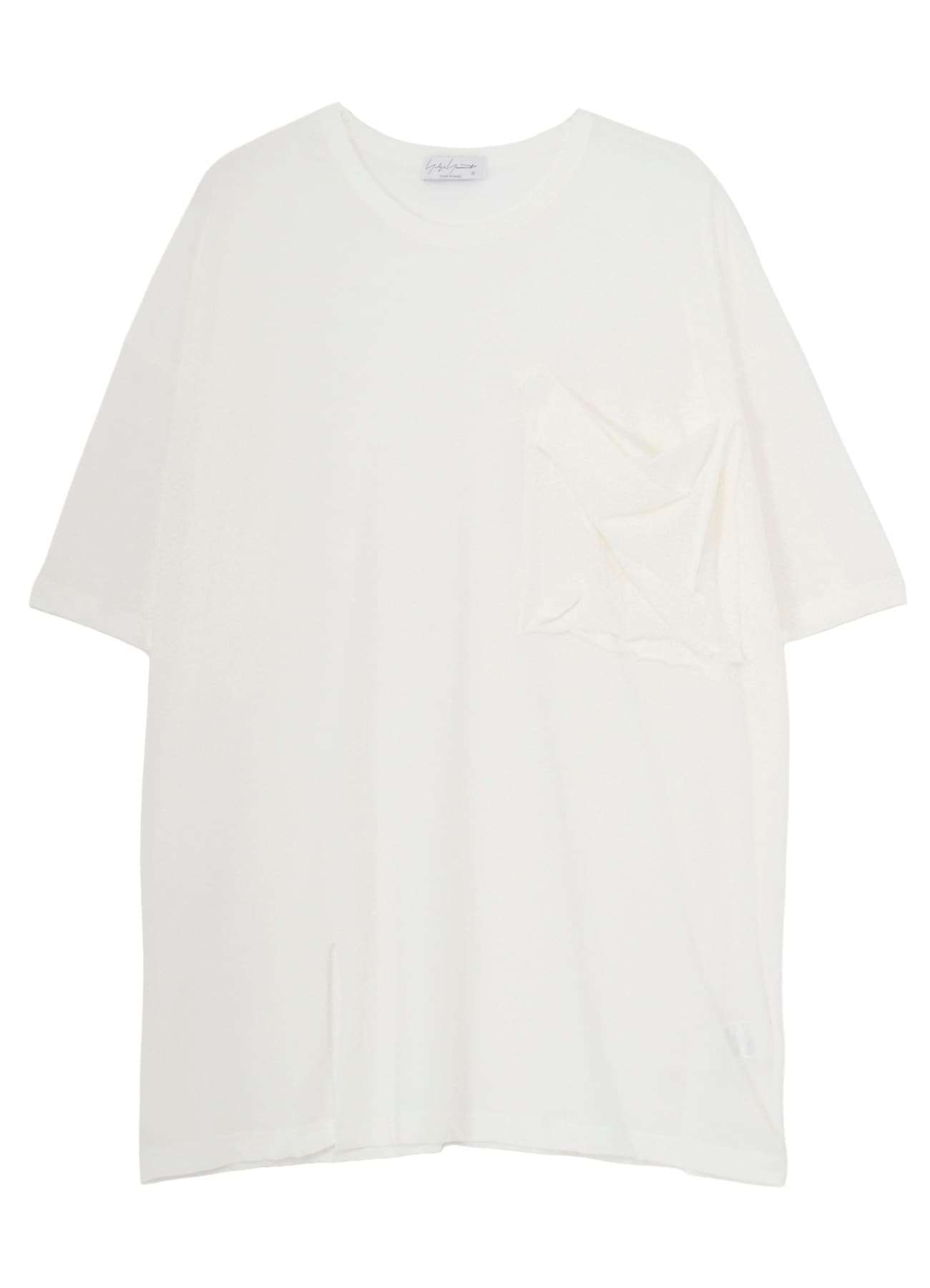 HARD TWISTED SINGLE JERSEY  POCKET HEM SLIT SHORT SLEEVE T