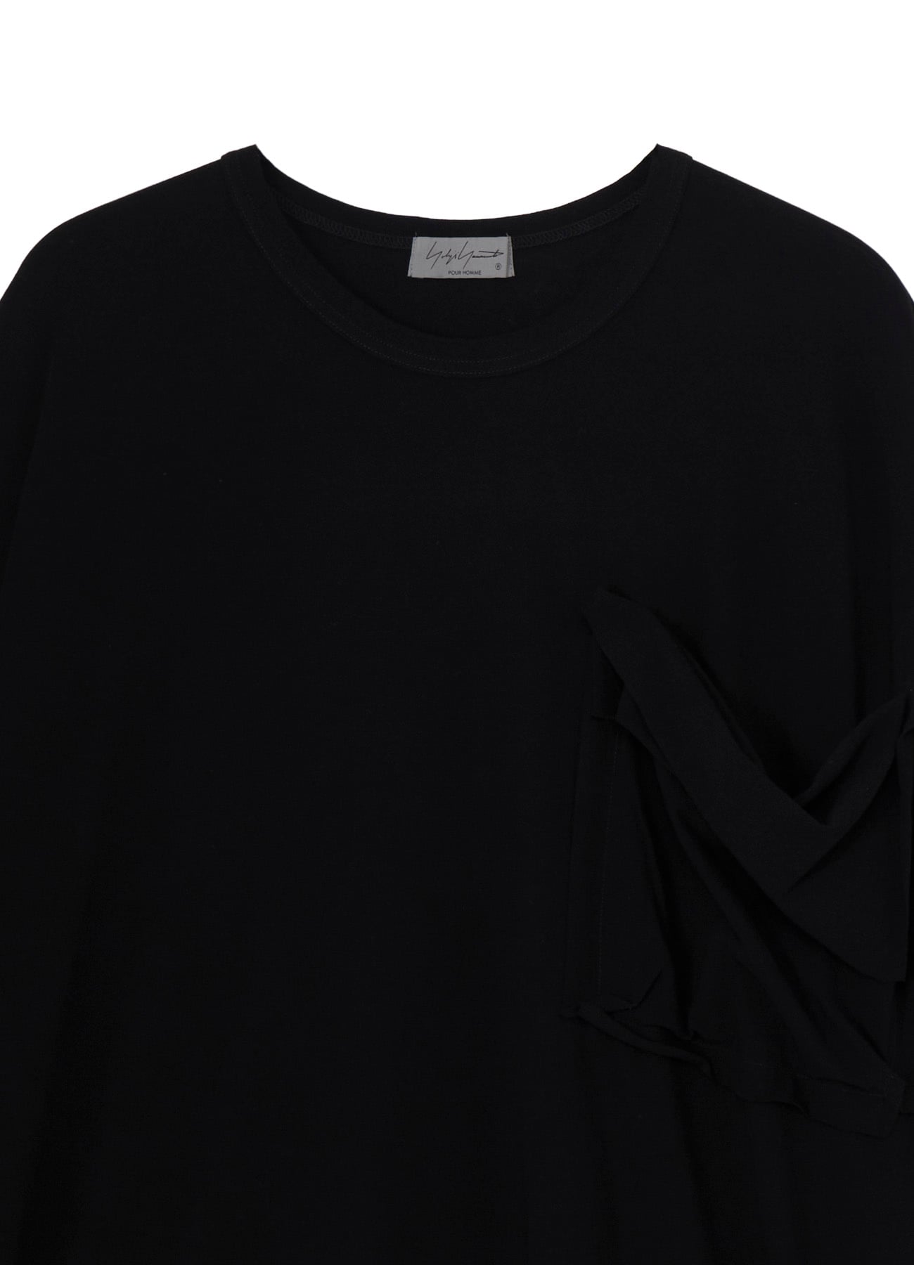 HARD TWISTED SINGLE JERSEY  POCKET HEM SLIT SHORT SLEEVE T
