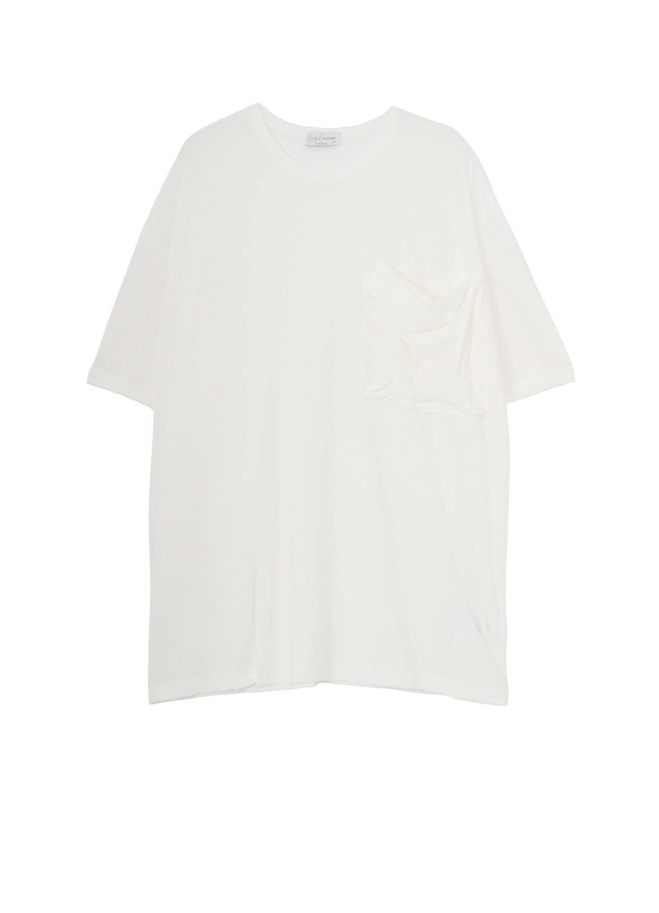 HARD TWISTED SINGLE JERSEY  POCKET HEM SLIT SHORT SLEEVE T