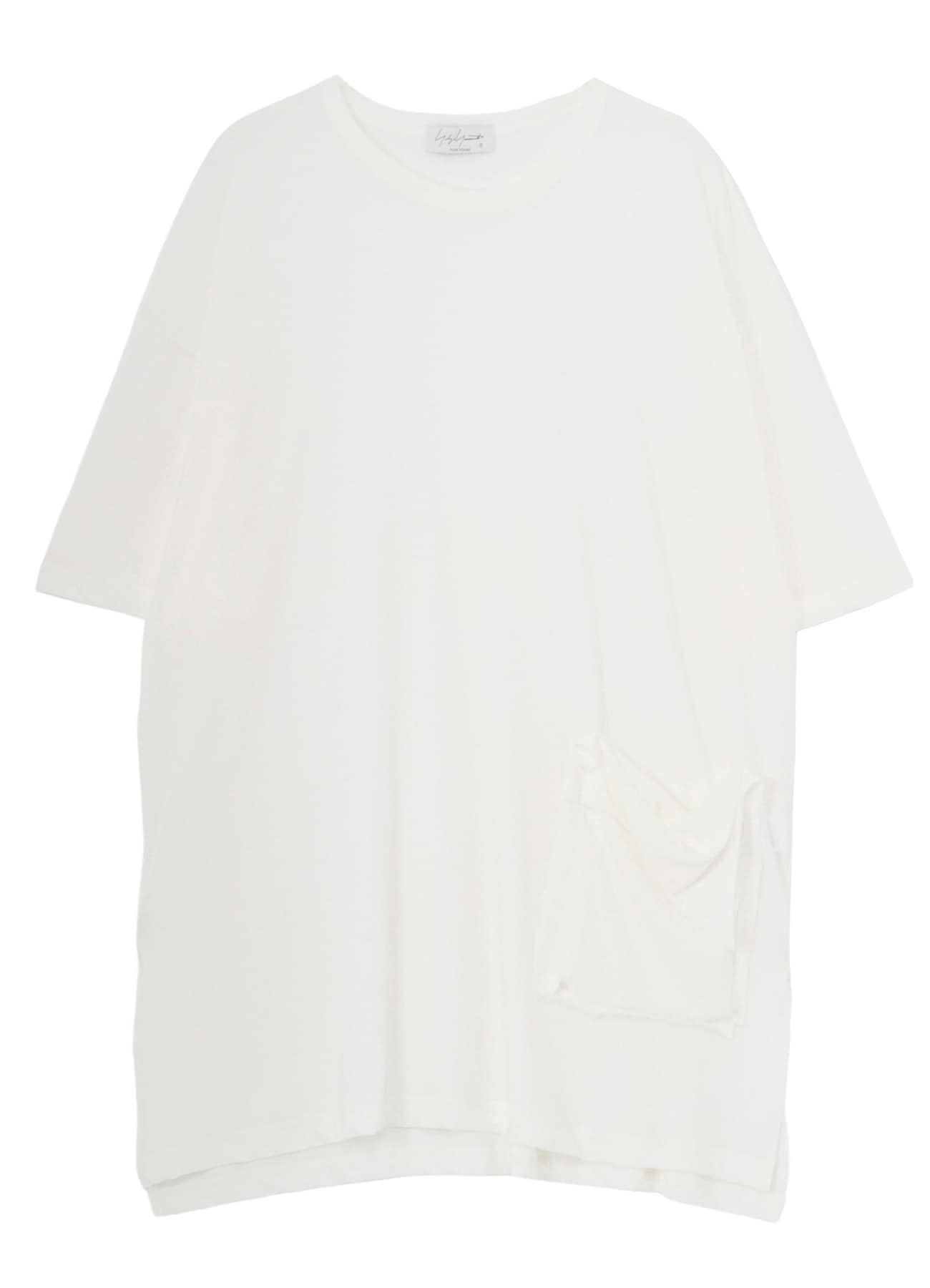 HARD TWISTED SINGLE JERSEY  POCKET SIDE SLIT SHORT SLEEVE T