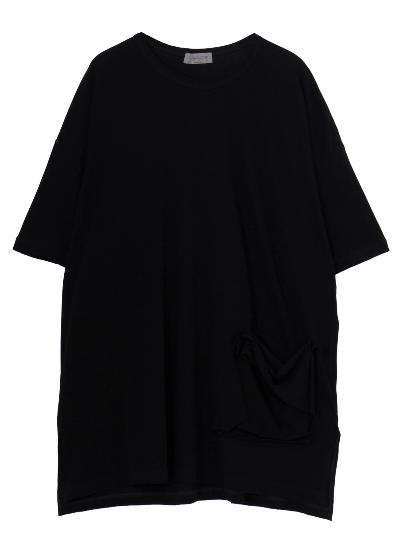 HARD TWISTED SINGLE JERSEY  POCKET SIDE SLIT SHORT SLEEVE T