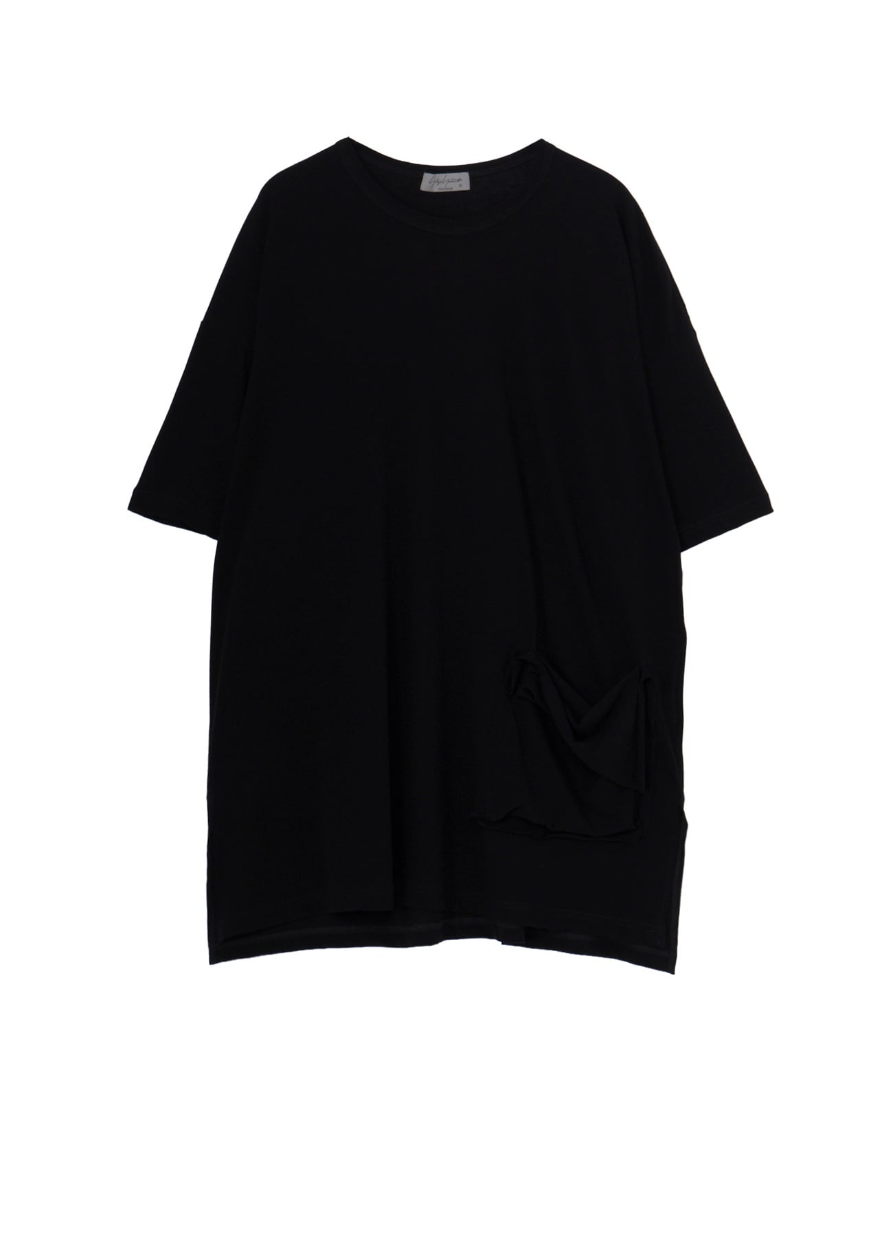 HARD TWISTED SINGLE JERSEY  POCKET SIDE SLIT SHORT SLEEVE T