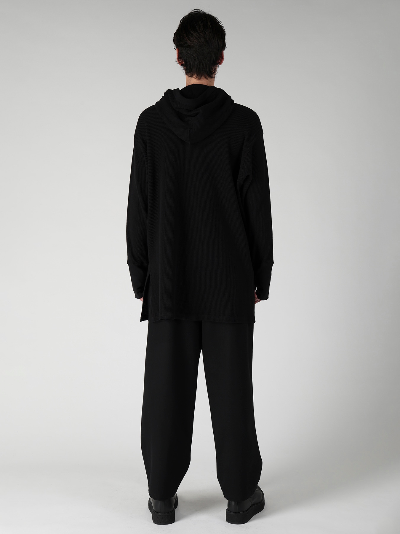 WAFFLE THUMBHOLE LONG SLEEVE HOODIE