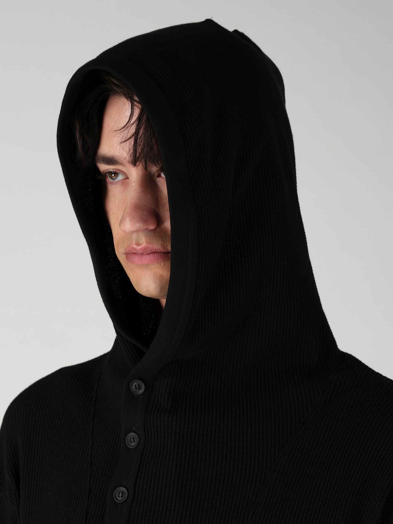 WAFFLE THUMBHOLE LONG SLEEVE HOODIE
