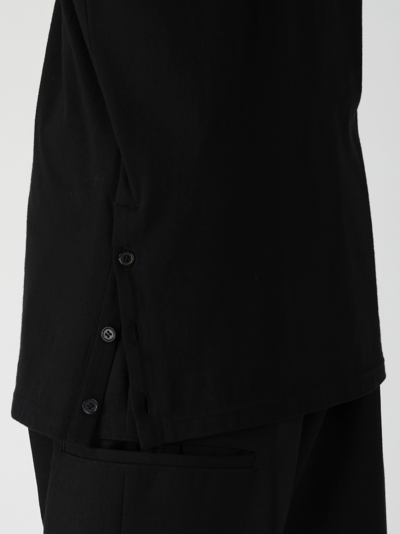 30/- COTTON SINGLE JERSEY SIDE SLIT LONG SLEEVE PO