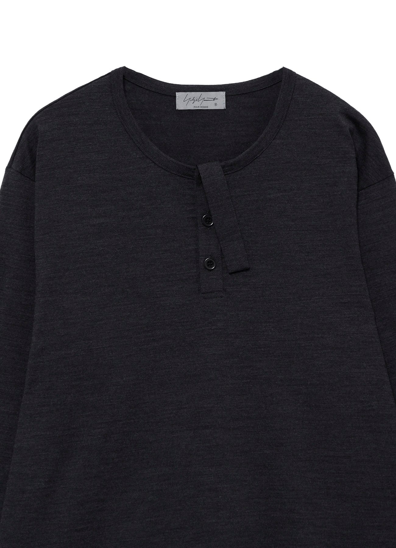 WOOL CLEAR SINGLE JERSEY FRONT DETAIL LONG SLEEVE PO