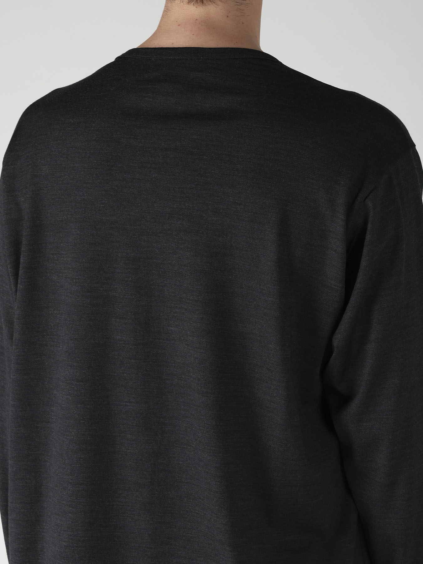 WOOL CLEAR SINGLE JERSEY FRONT DETAIL LONG SLEEVE PO